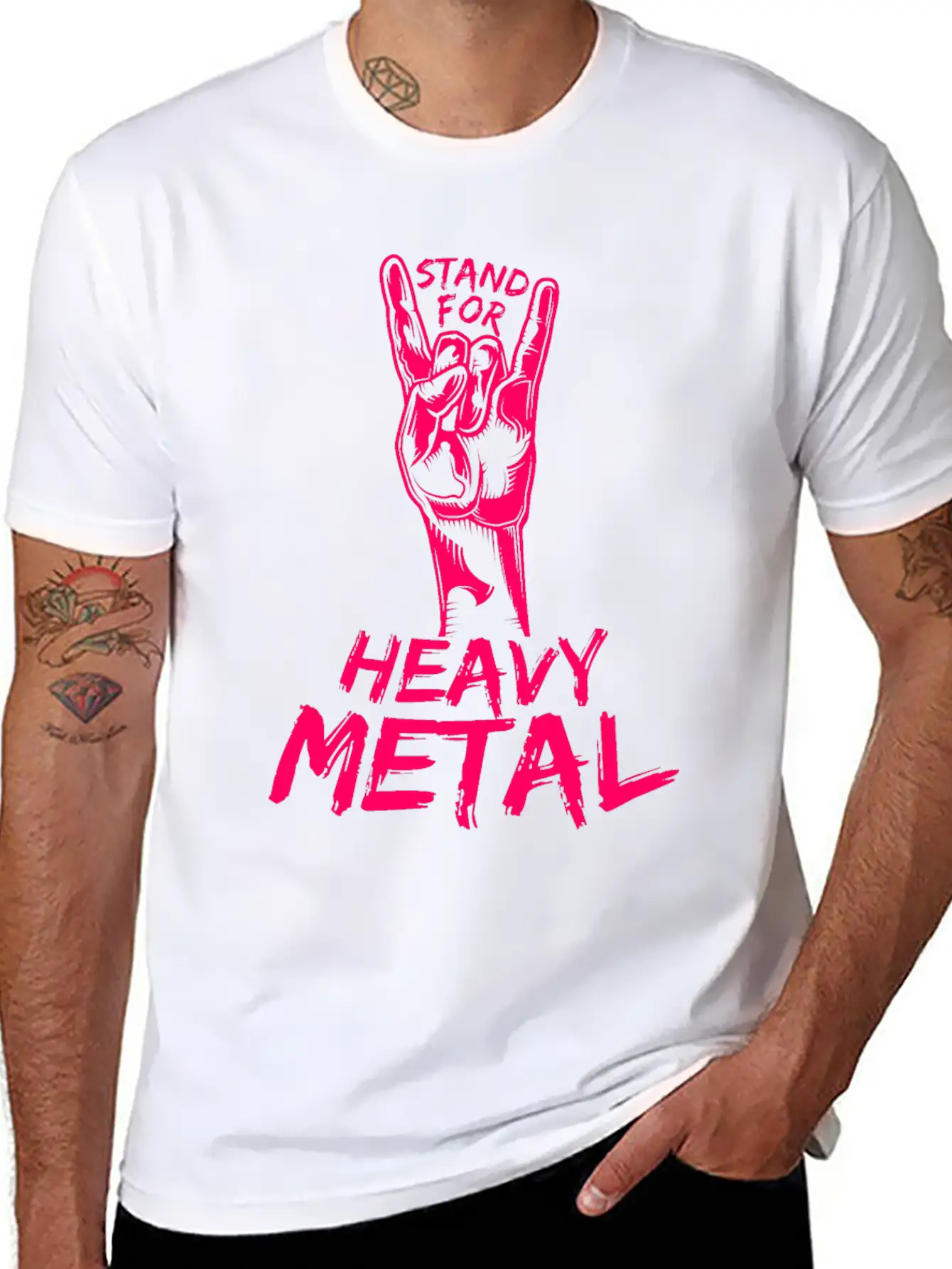 Heavy Metal Music Stand For Metal French Fries Stylish Everyday T-Shirt – Unisex Basic Cotton Tee