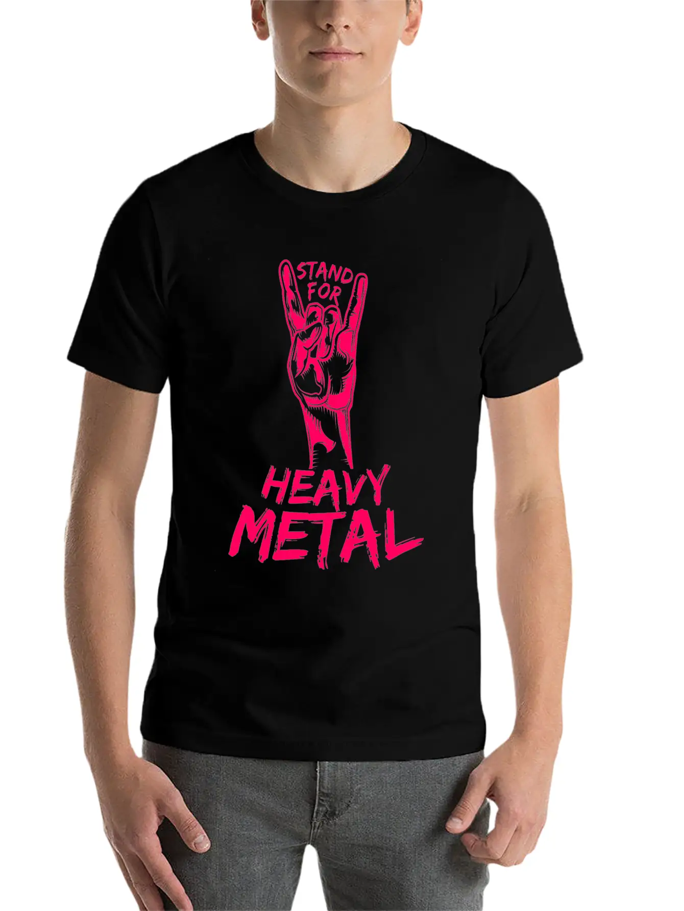 Heavy Metal Music Stand For Metal French Fries Stylish Everyday T-Shirt – Unisex Basic Cotton Tee