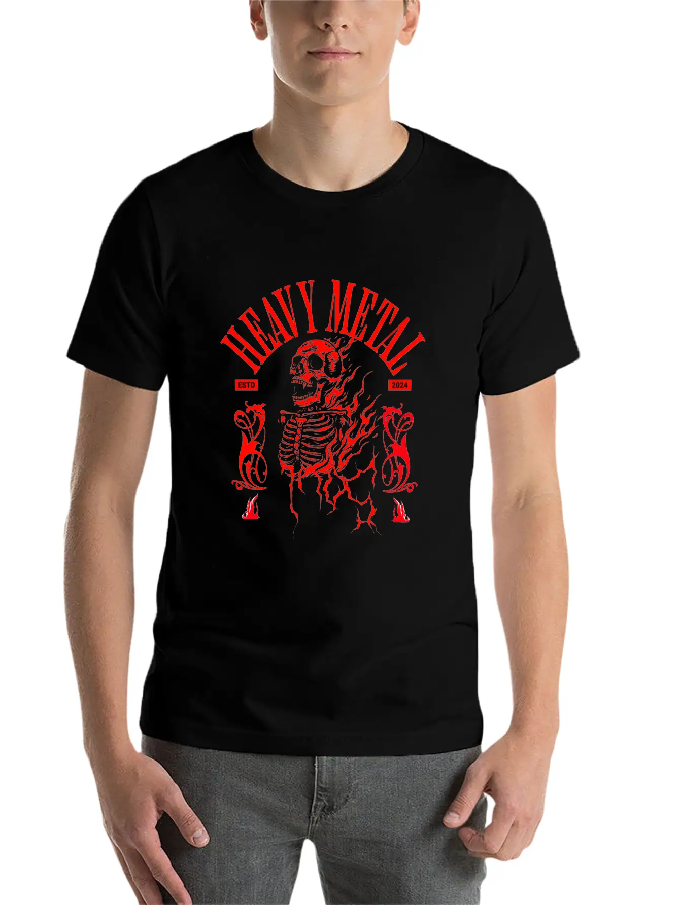 HEAVY METAL Unisex Short Sleeve Soft Cotton T-Shirt – Casual Everyday Wear