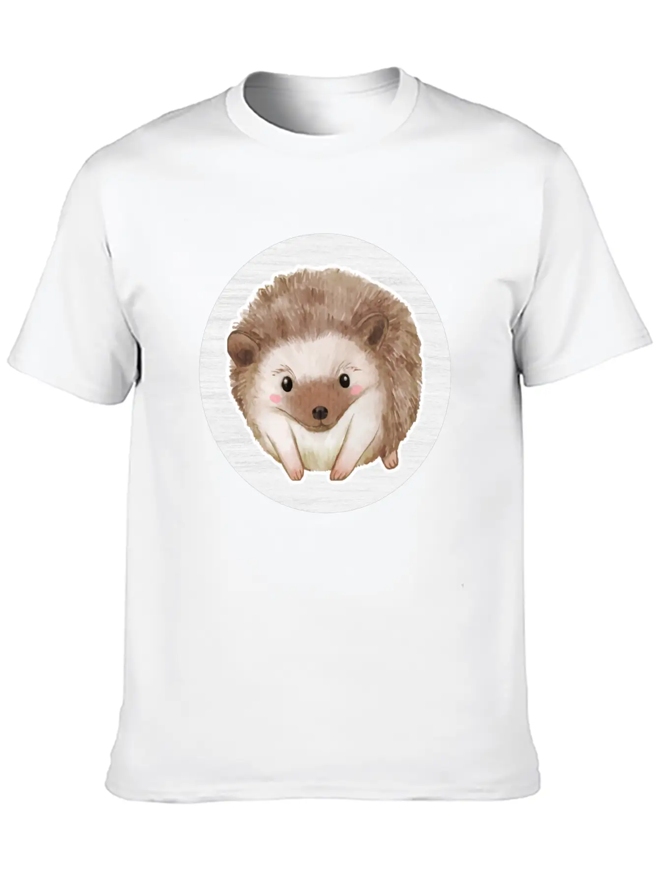 Hedgehog Watercolor Drawing Basic Graphic T-Shirt – Daily Comfort In Soft Cotton