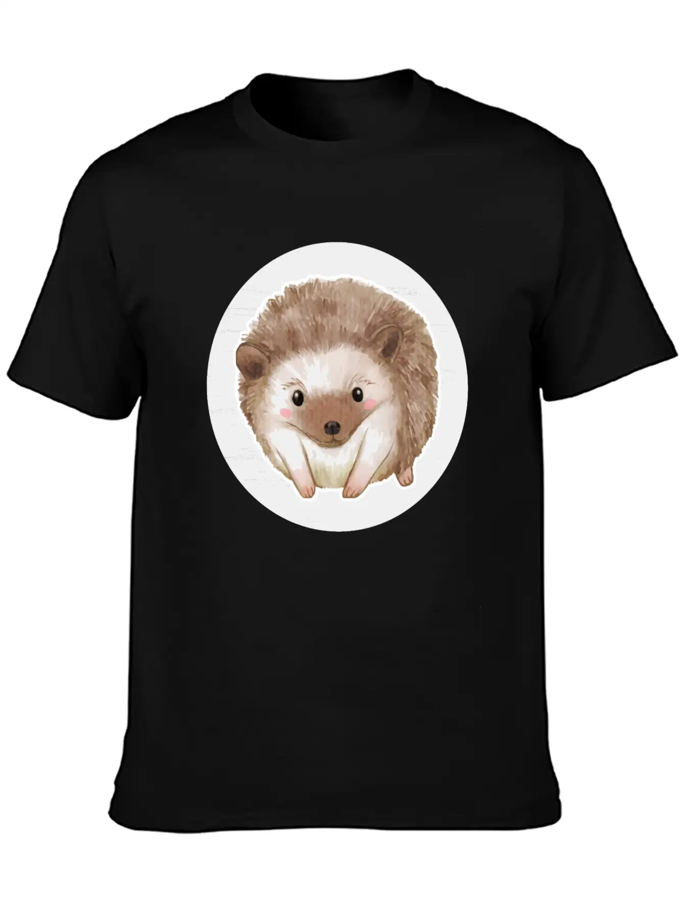 Hedgehog Watercolor Drawing Basic Graphic T-Shirt – Daily Comfort In Soft Cotton
