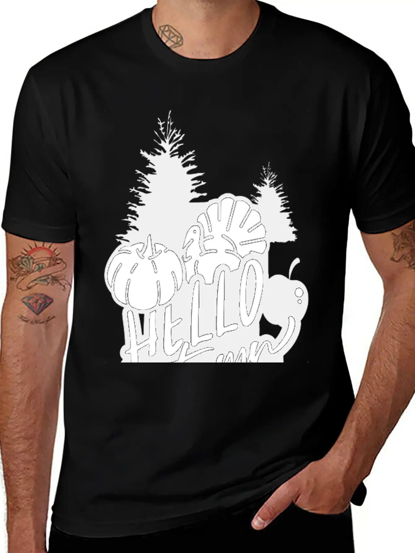 Hello Autumn White Unisex Short Sleeve Soft Cotton T-Shirt – Casual Everyday Wear