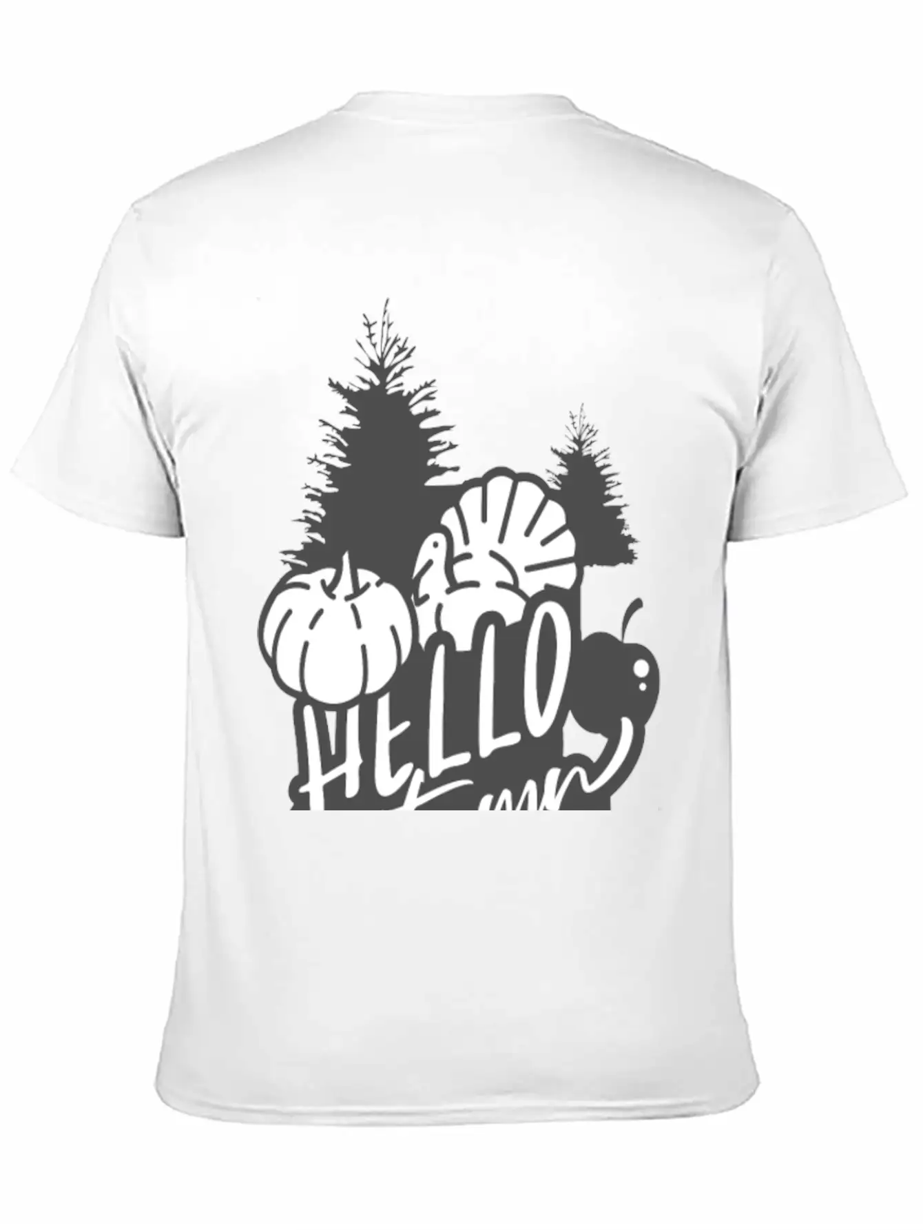 Hello Autumn White Unisex Short Sleeve Soft Cotton T-Shirt – Casual Everyday Wear