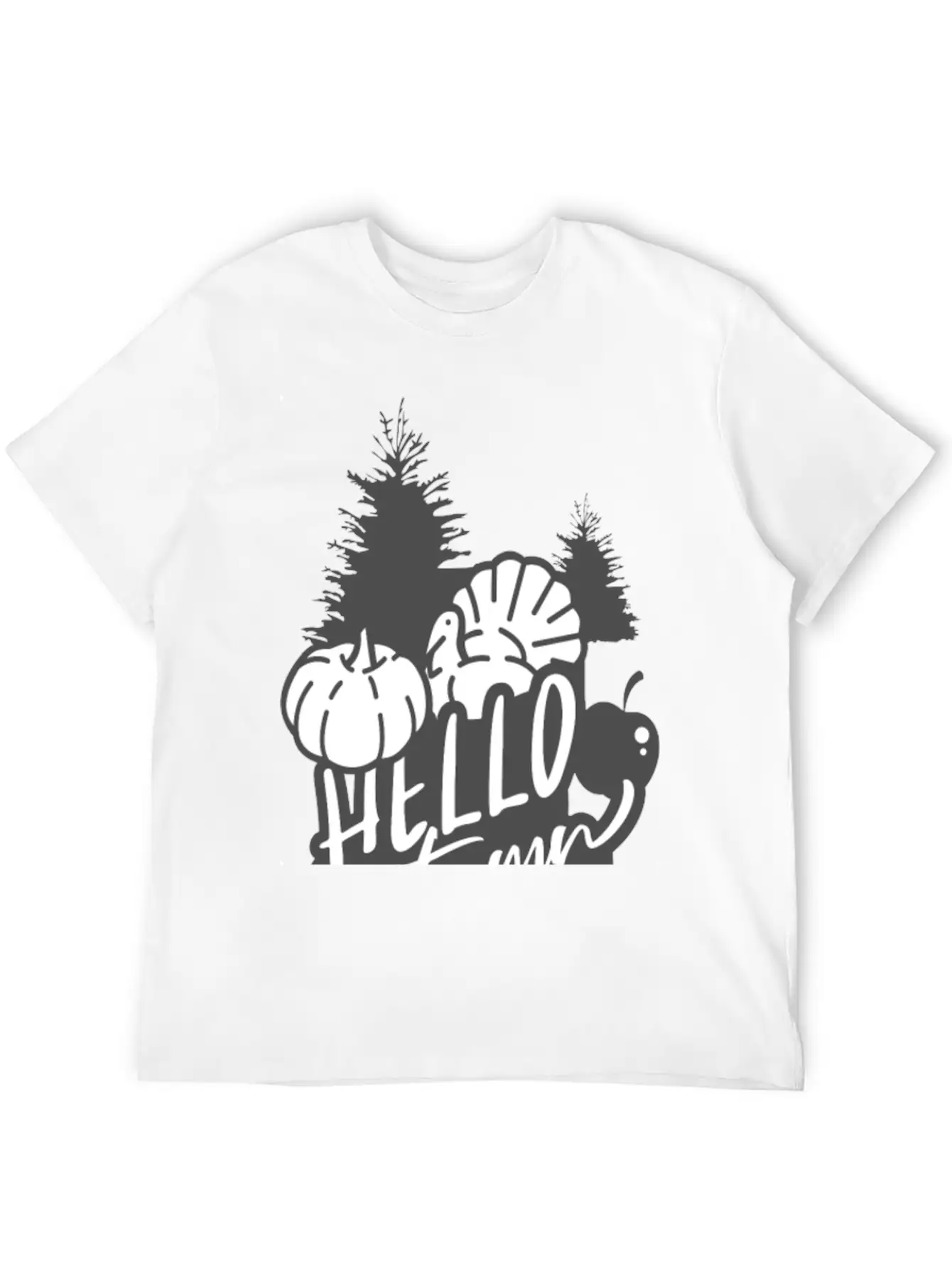Hello Autumn White Unisex Short Sleeve Soft Cotton T-Shirt – Casual Everyday Wear