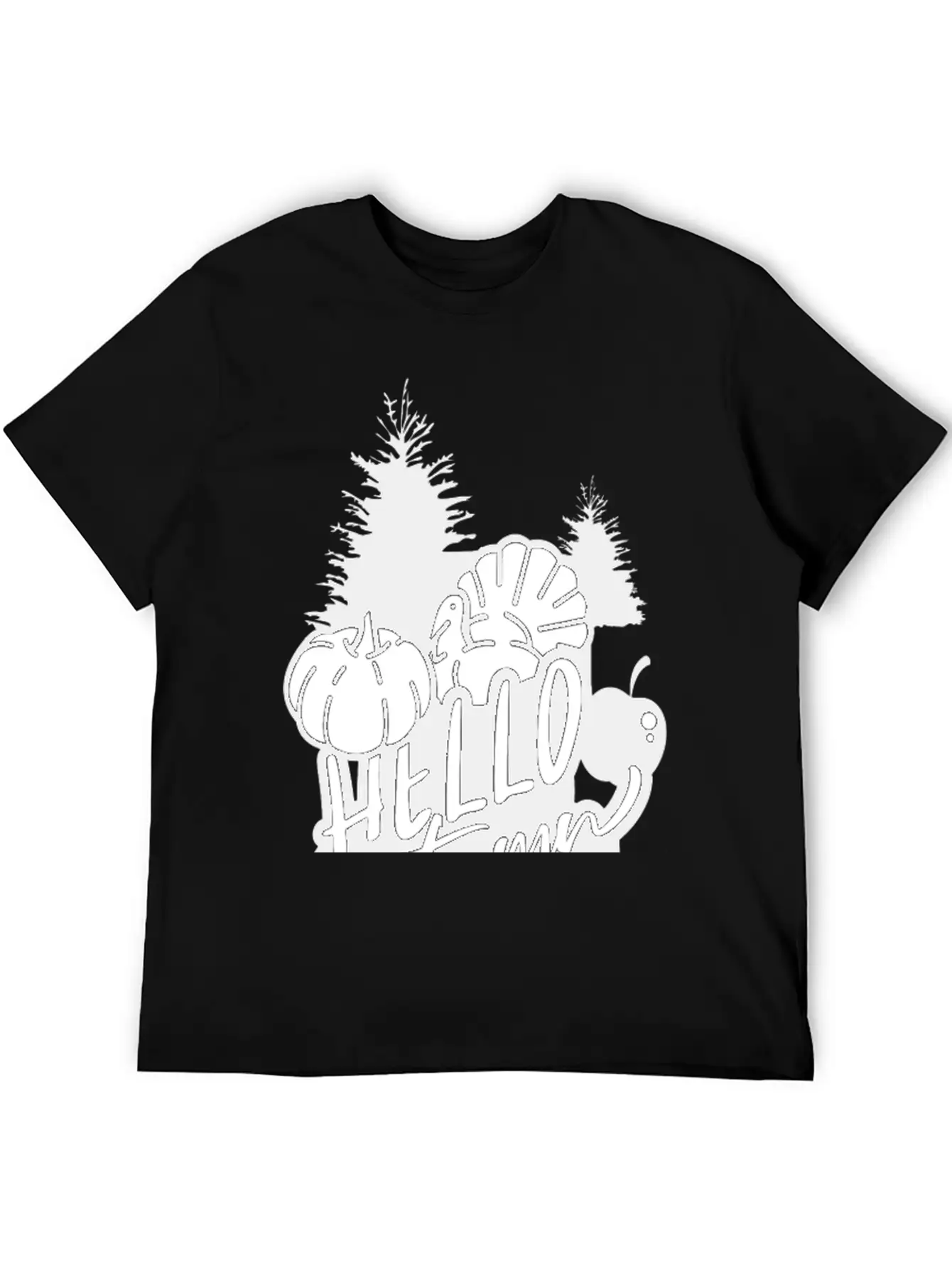 Hello Autumn White Unisex Short Sleeve Soft Cotton T-Shirt – Casual Everyday Wear
