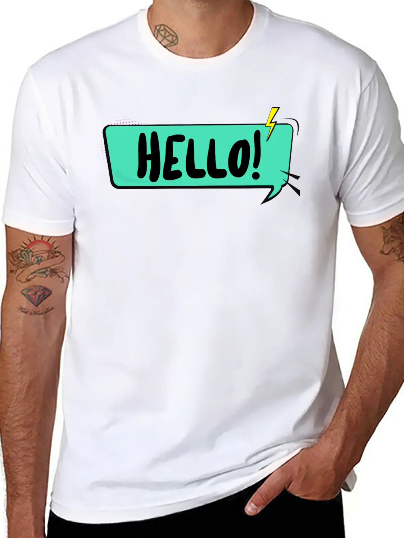 Hello, Funny, Simple And Cool Pop Art Design Comfortable Minimalist Graphic Tee – Summer Style Essential