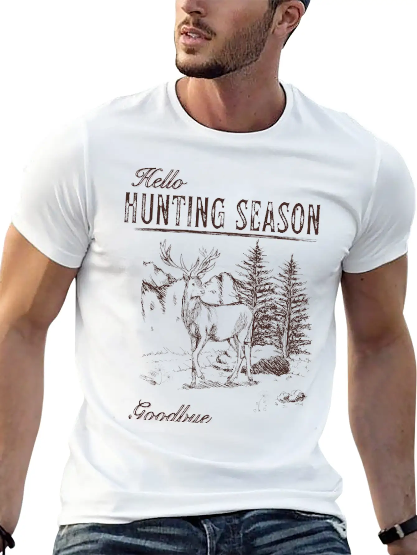 Hello Hunting Season Goodbye Husband Unisex Short Sleeve Soft Cotton T-Shirt – Casual Everyday Wear