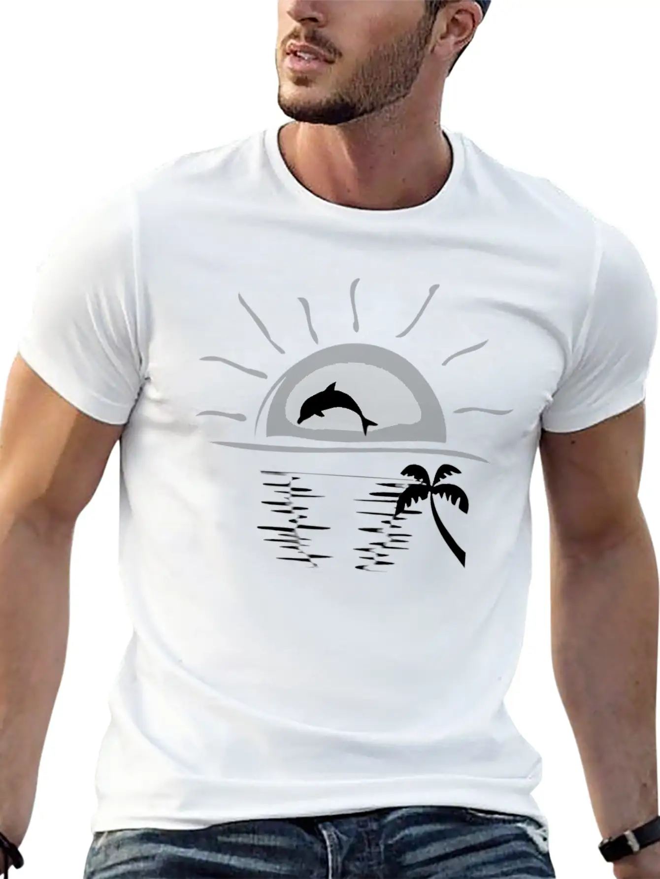 HELLO SUMMER - Summer Is Calling Dolphin. Stylish Everyday T-Shirt – Unisex Basic Cotton Tee