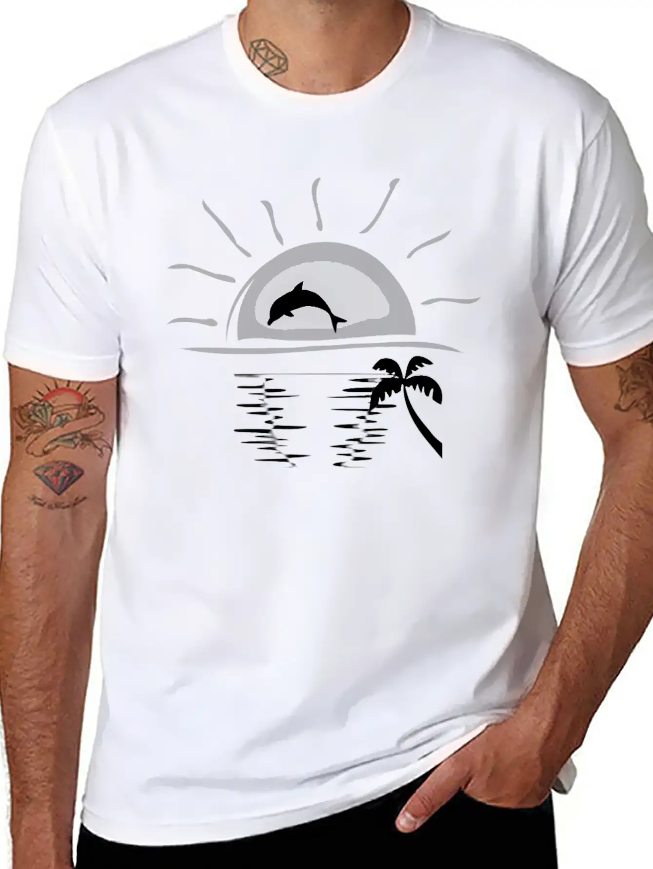 HELLO SUMMER - Summer Is Calling Dolphin. Stylish Everyday T-Shirt – Unisex Basic Cotton Tee