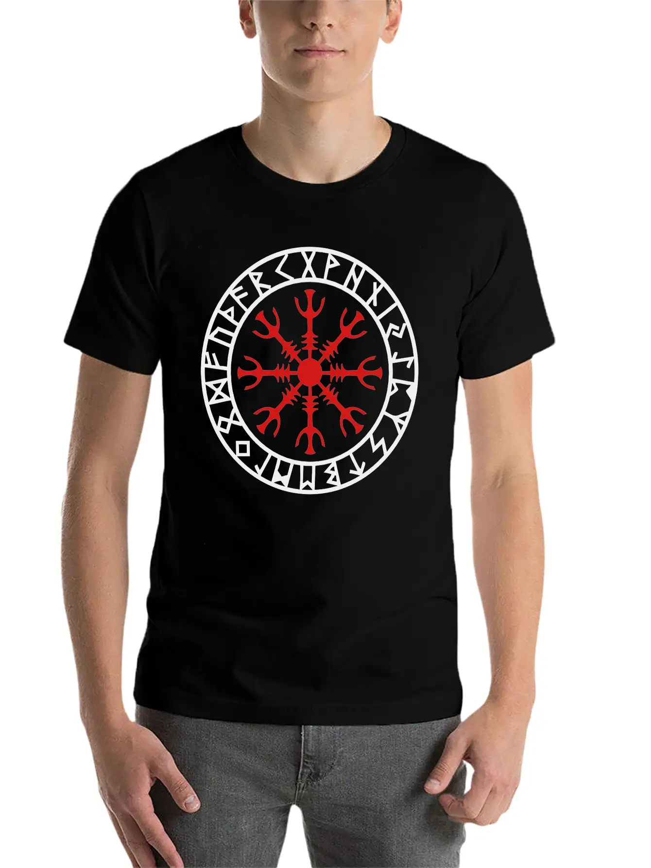 Helm Of Awe, Aegishjalmur, Protection Symbol, Rune Comfortable Minimalist Graphic Tee – Summer Style Essential