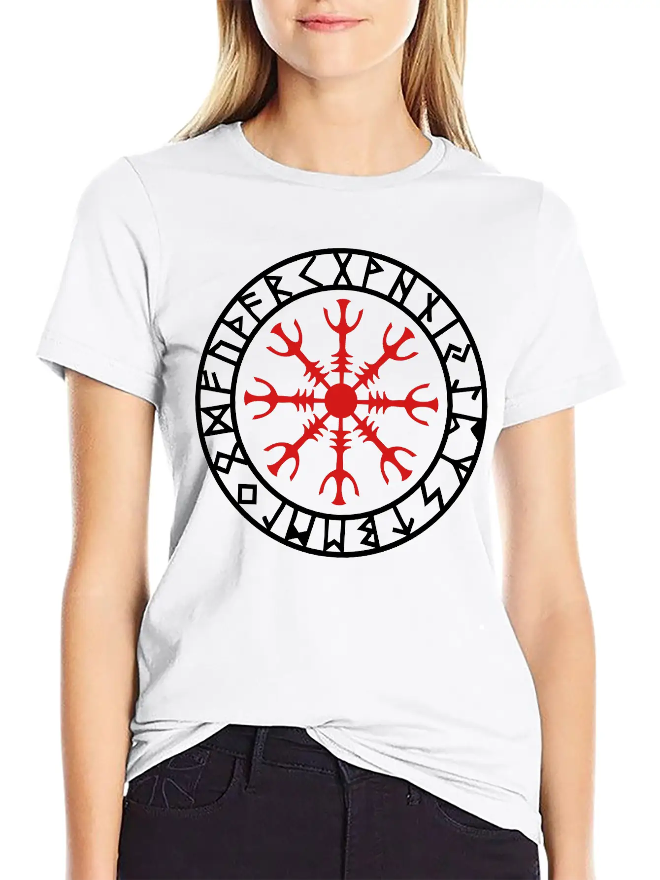 Helm Of Awe, Aegishjalmur, Protection Symbol, Rune Comfortable Minimalist Graphic Tee – Summer Style Essential