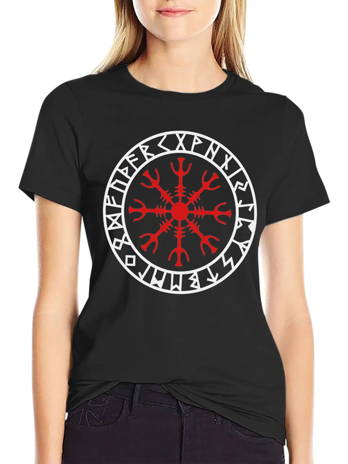 Helm Of Awe, Aegishjalmur, Protection Symbol, Rune Comfortable Minimalist Graphic Tee – Summer Style Essential