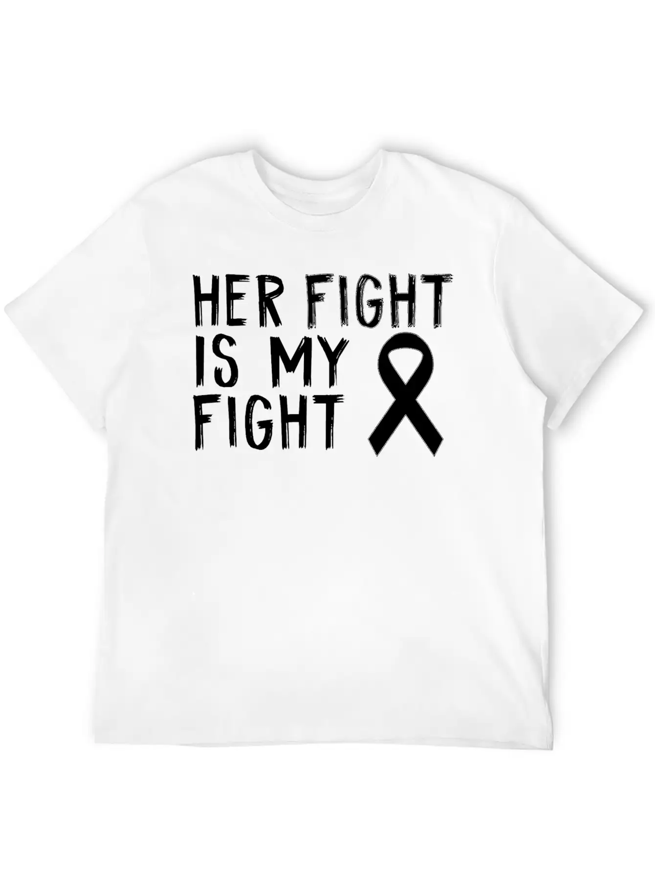 Her Fight Is My Fight Melanoma Awareness Awareness Unisex Short Sleeve Soft Cotton T-Shirt – Casual Everyday Wear