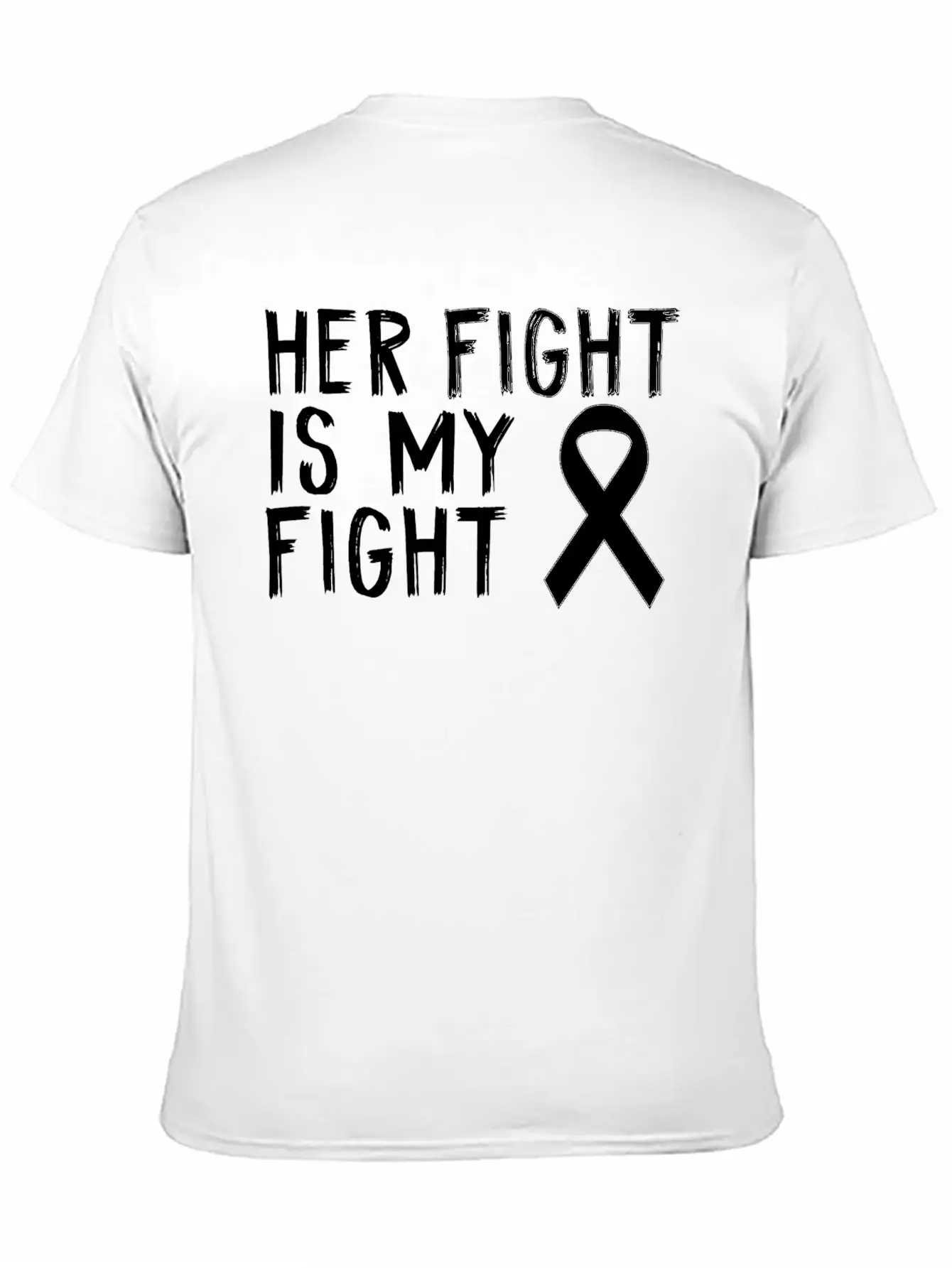 Her Fight Is My Fight Melanoma Awareness Awareness Unisex Short Sleeve Soft Cotton T-Shirt – Casual Everyday Wear