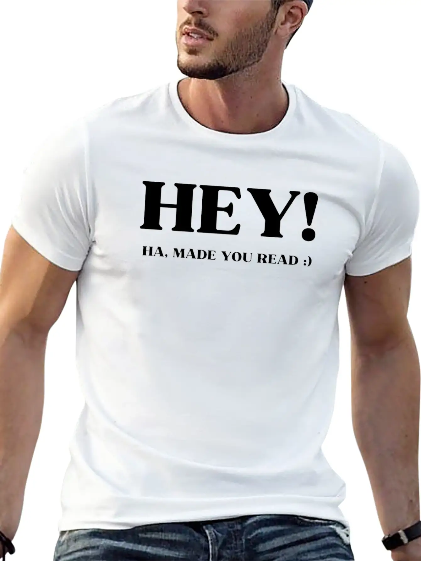 Hey Ha Made You Read Funny Essential Unisex Summer Tee – Soft Cotton Casual Fit