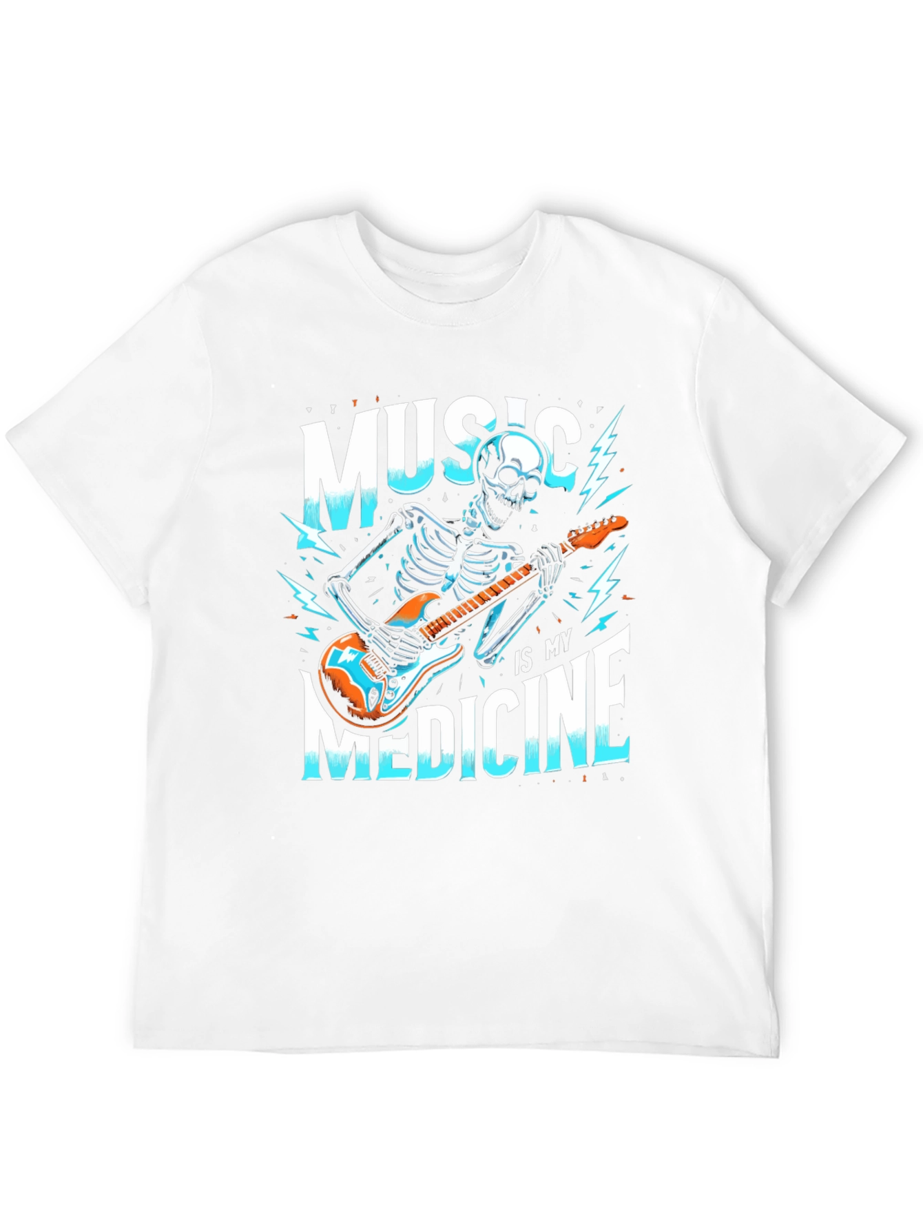 Music is My Medicine Skeleton Graphic T-Shirt