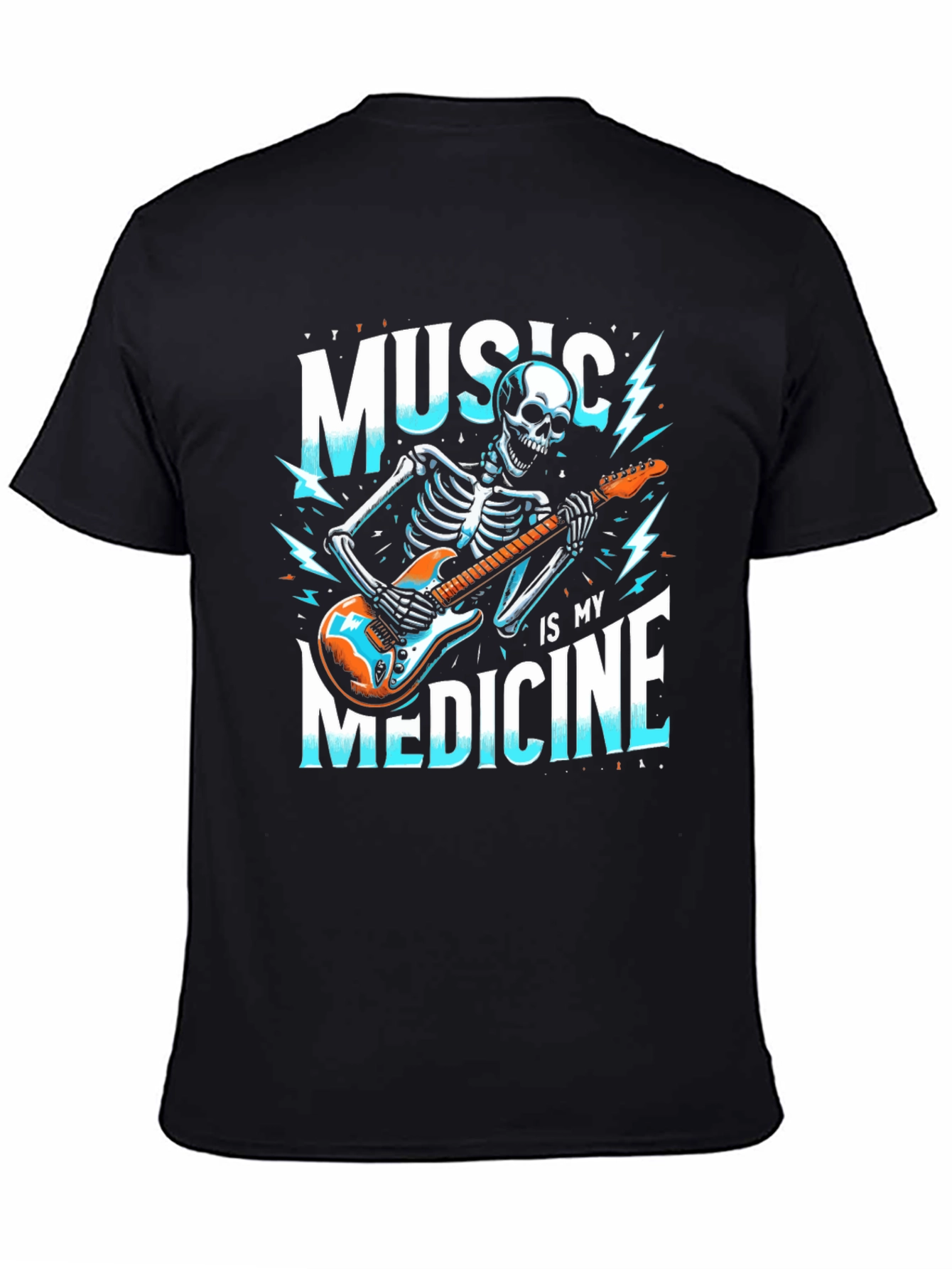 Music is My Medicine Skeleton Graphic T-Shirt
