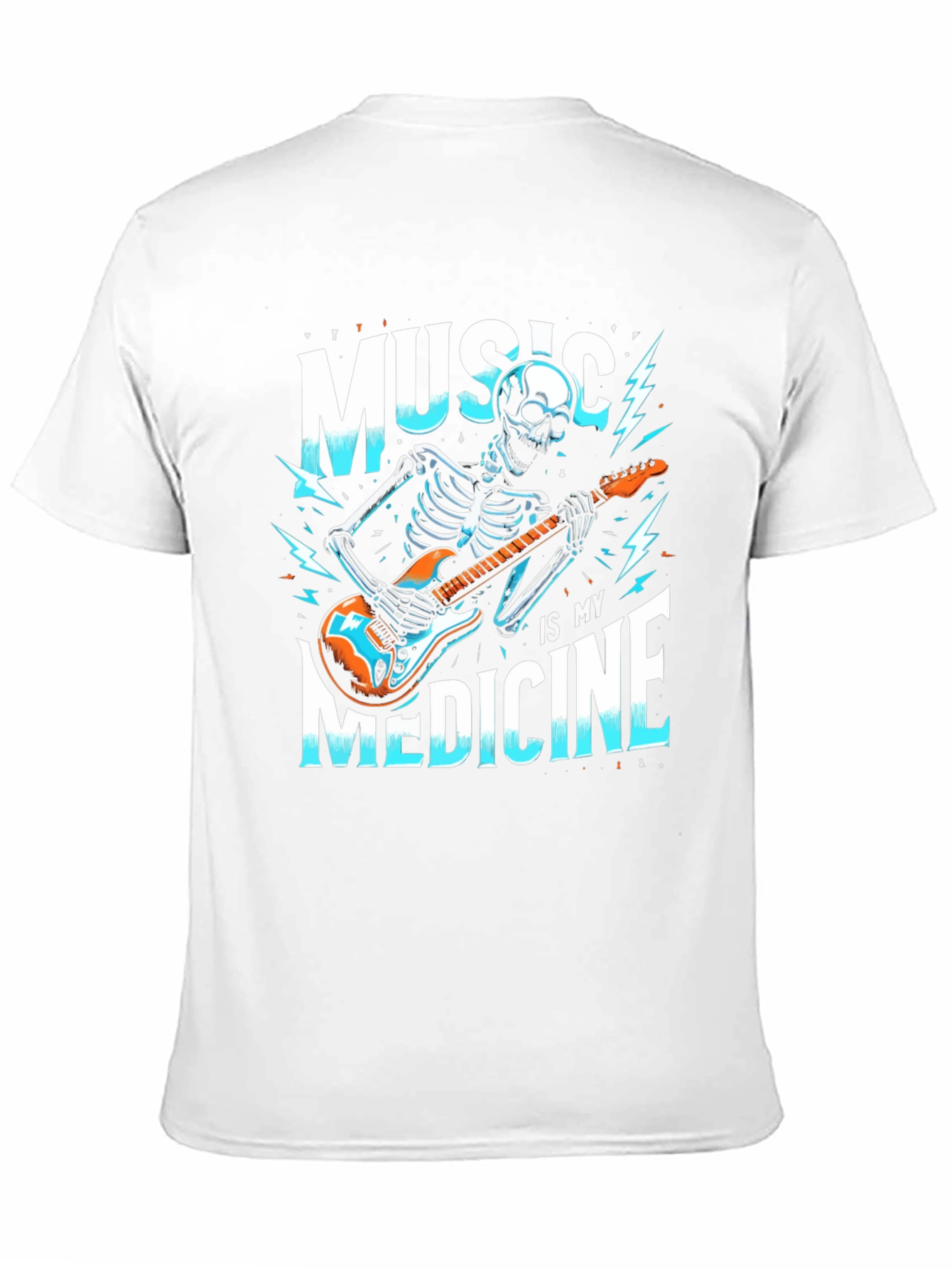 Music is My Medicine Skeleton Graphic T-Shirt