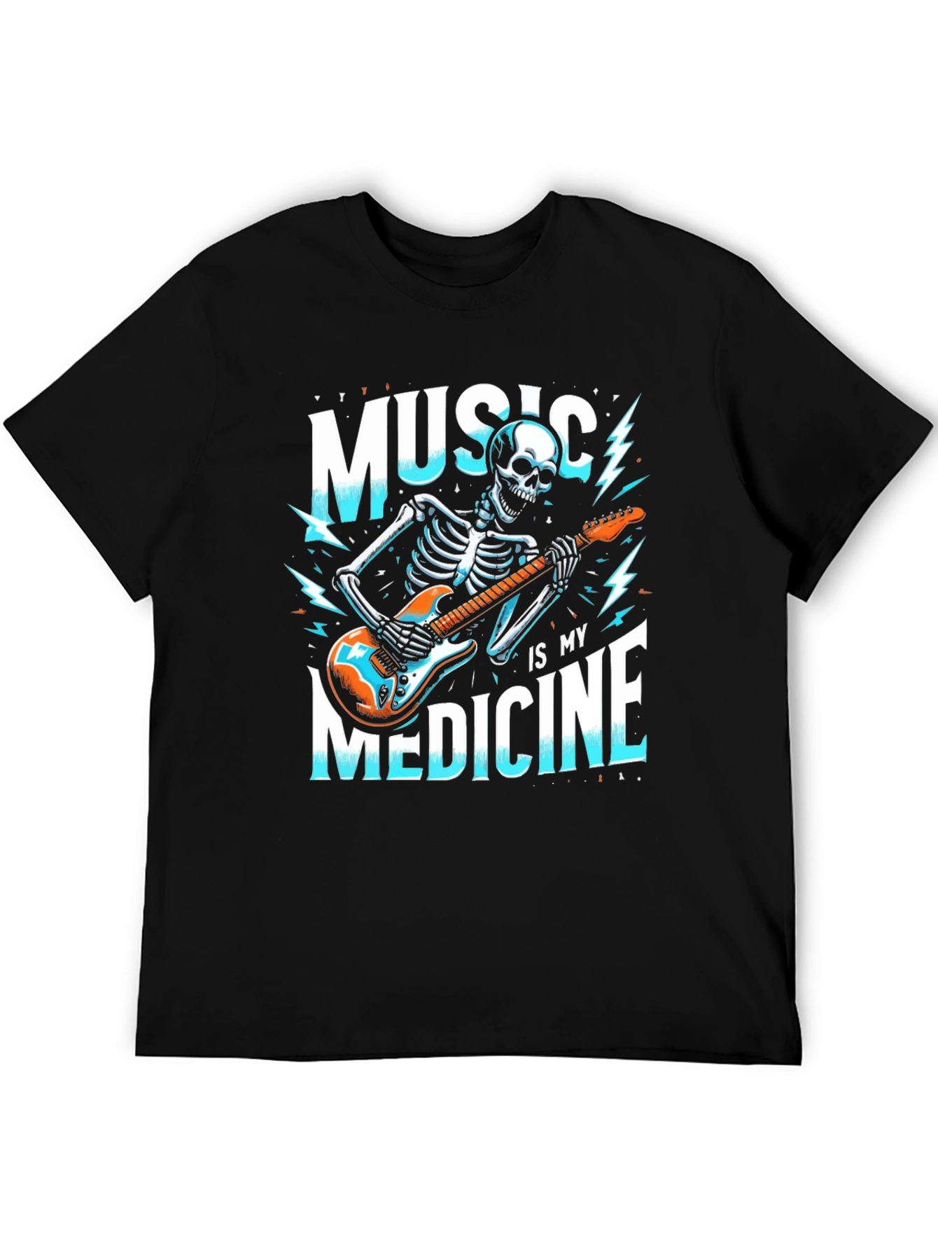 Music is My Medicine Skeleton Graphic T-Shirt