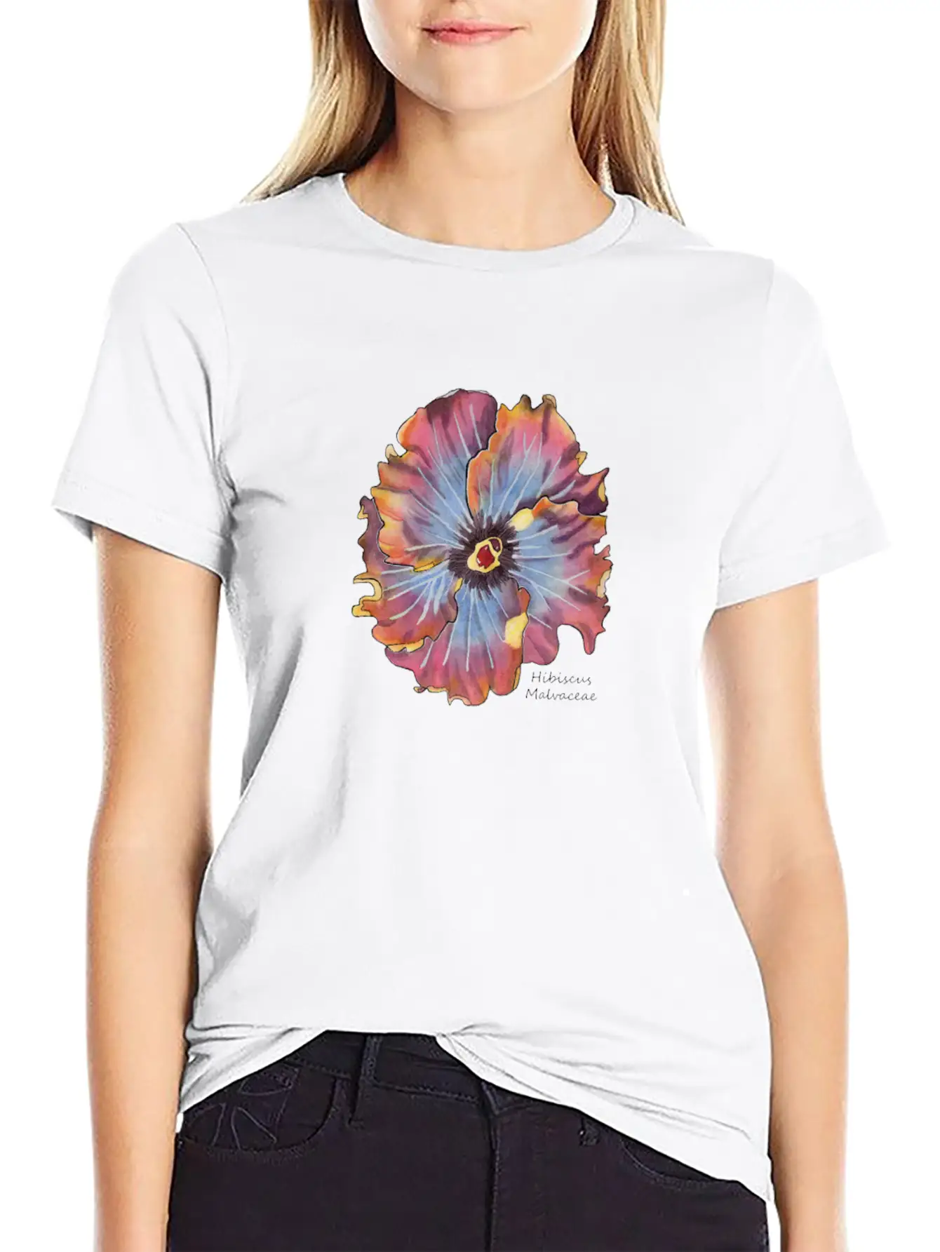 Hibiscus Flower Stylish Everyday T-Shirt – Unisex Basic Cotton Tee