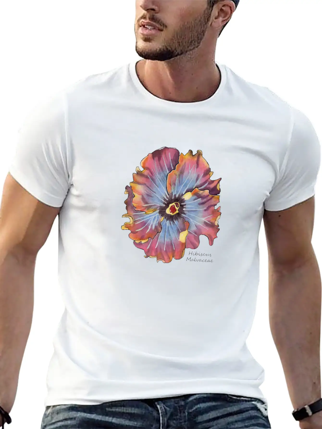 Hibiscus Flower Stylish Everyday T-Shirt – Unisex Basic Cotton Tee