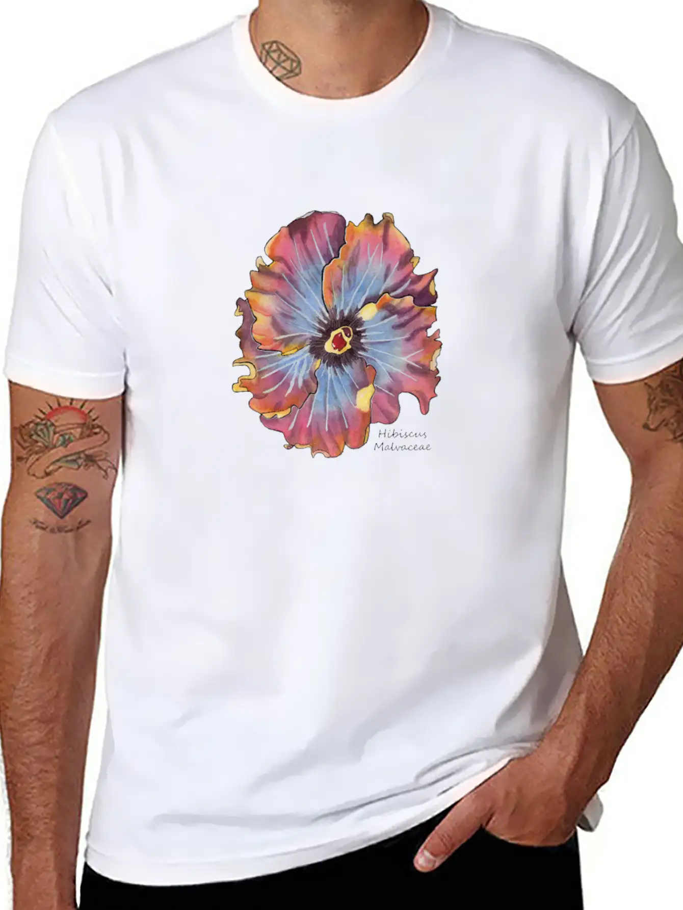 Hibiscus Flower Stylish Everyday T-Shirt – Unisex Basic Cotton Tee