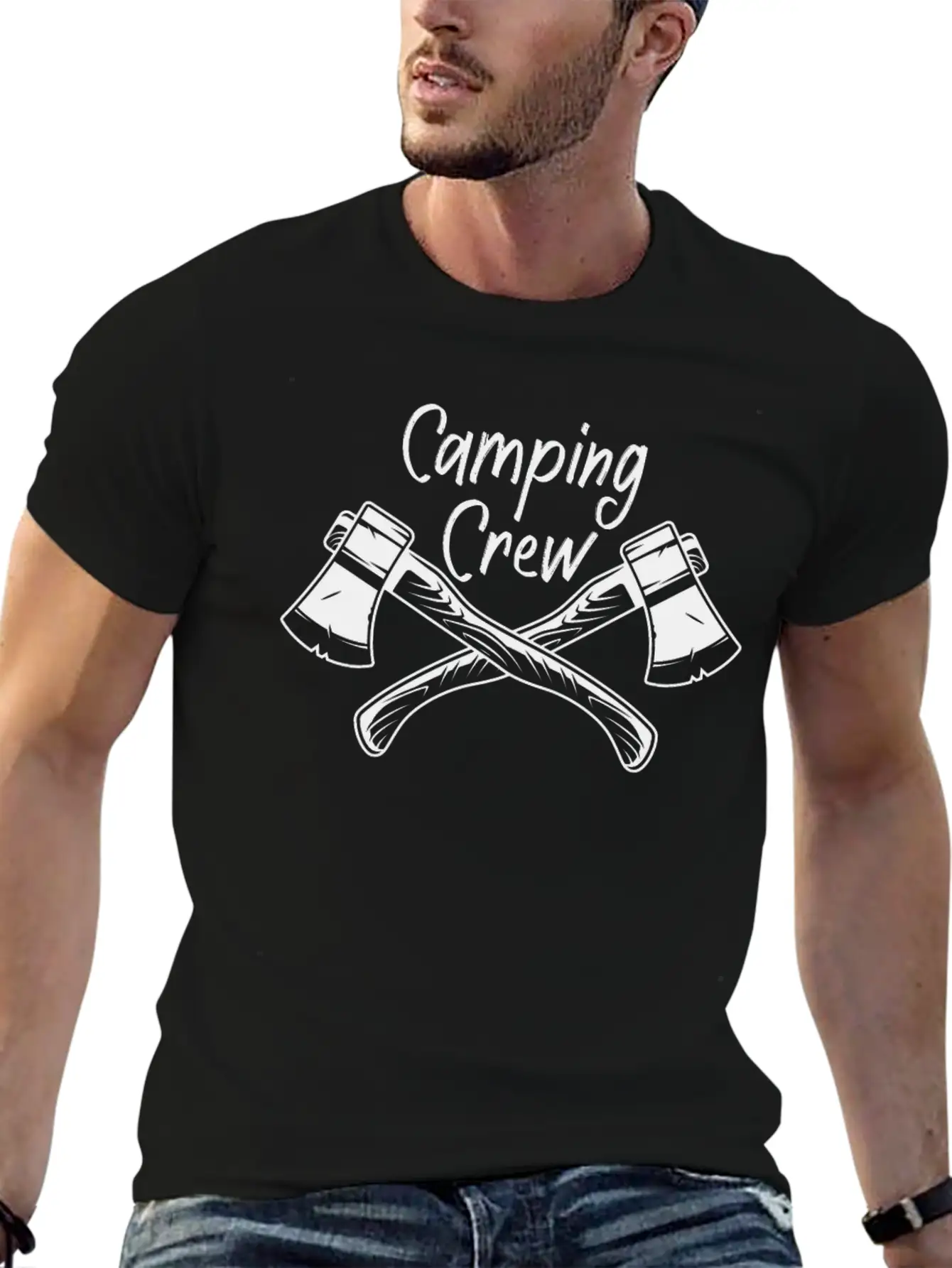 Hiking Camp Matching Campfire Camping Crew Unisex Short Sleeve Soft Cotton T-Shirt – Casual Everyday Wear