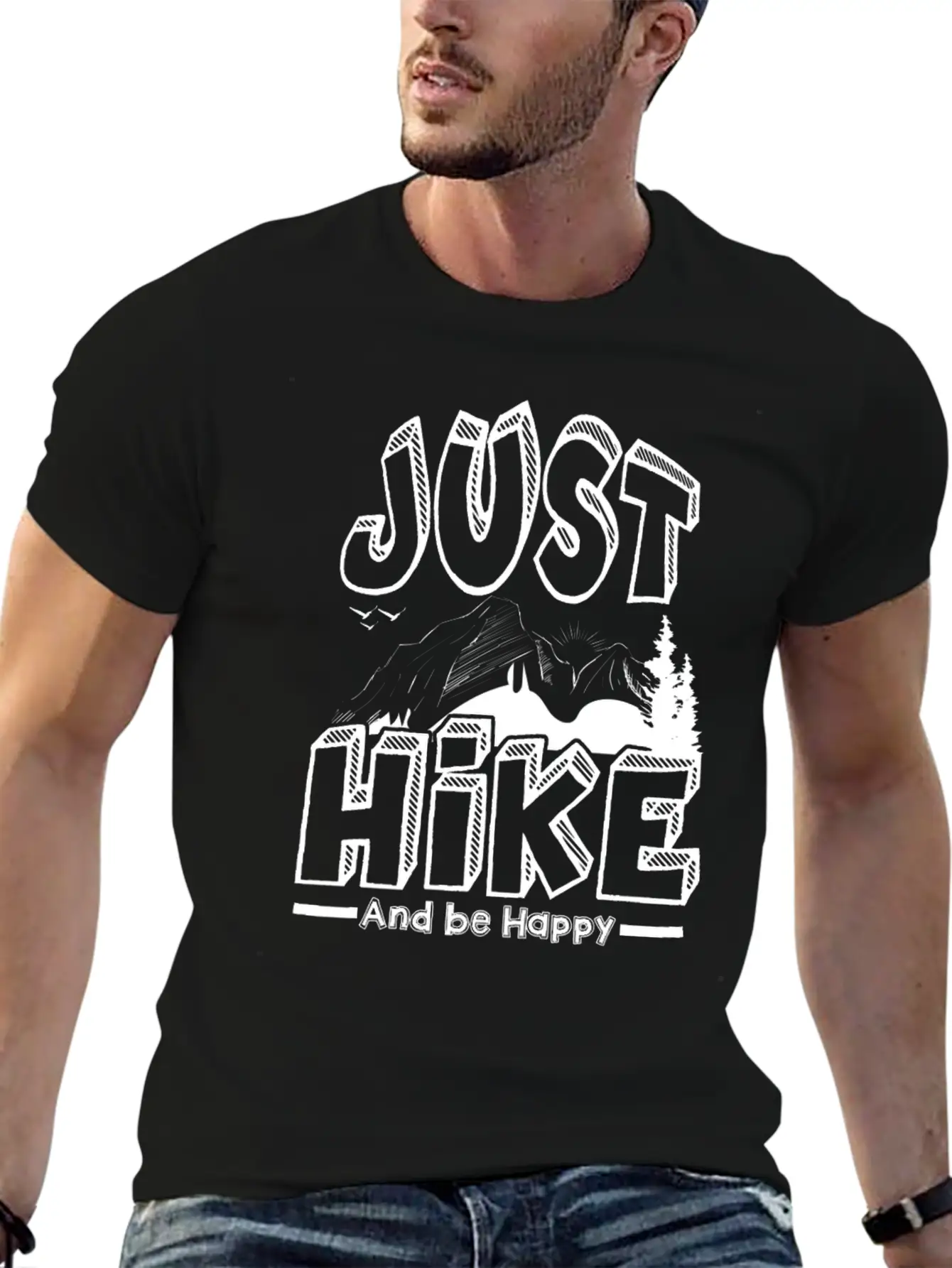 Hiking Unisex Short Sleeve Soft Cotton T-Shirt – Casual Everyday Wear
