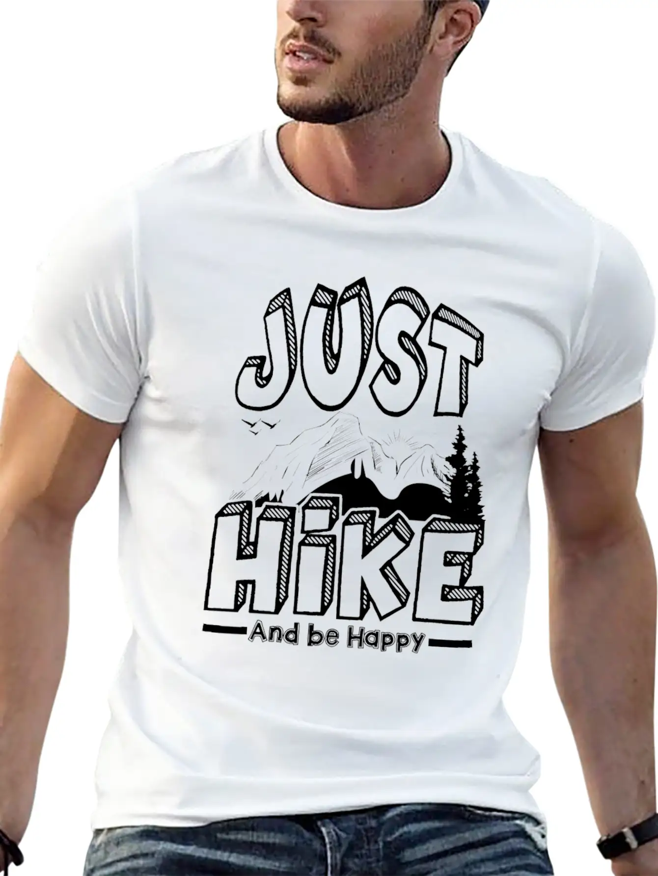 Hiking Unisex Short Sleeve Soft Cotton T-Shirt – Casual Everyday Wear