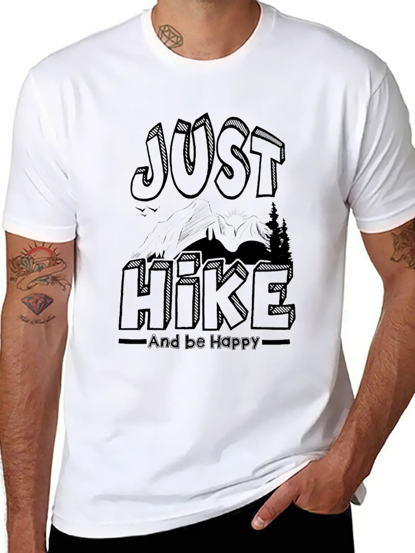 Hiking Unisex Short Sleeve Soft Cotton T-Shirt – Casual Everyday Wear