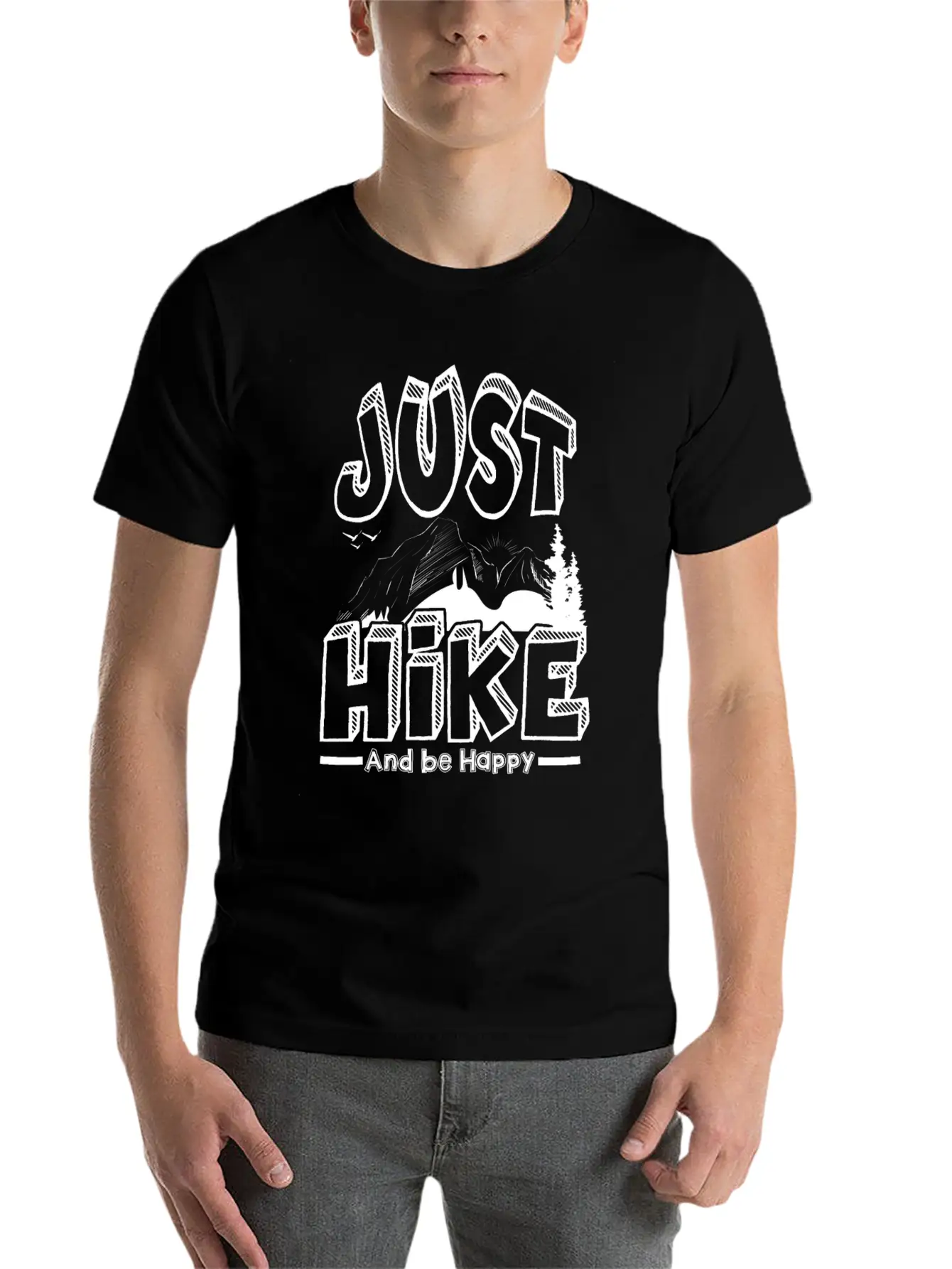 Hiking Unisex Short Sleeve Soft Cotton T-Shirt – Casual Everyday Wear