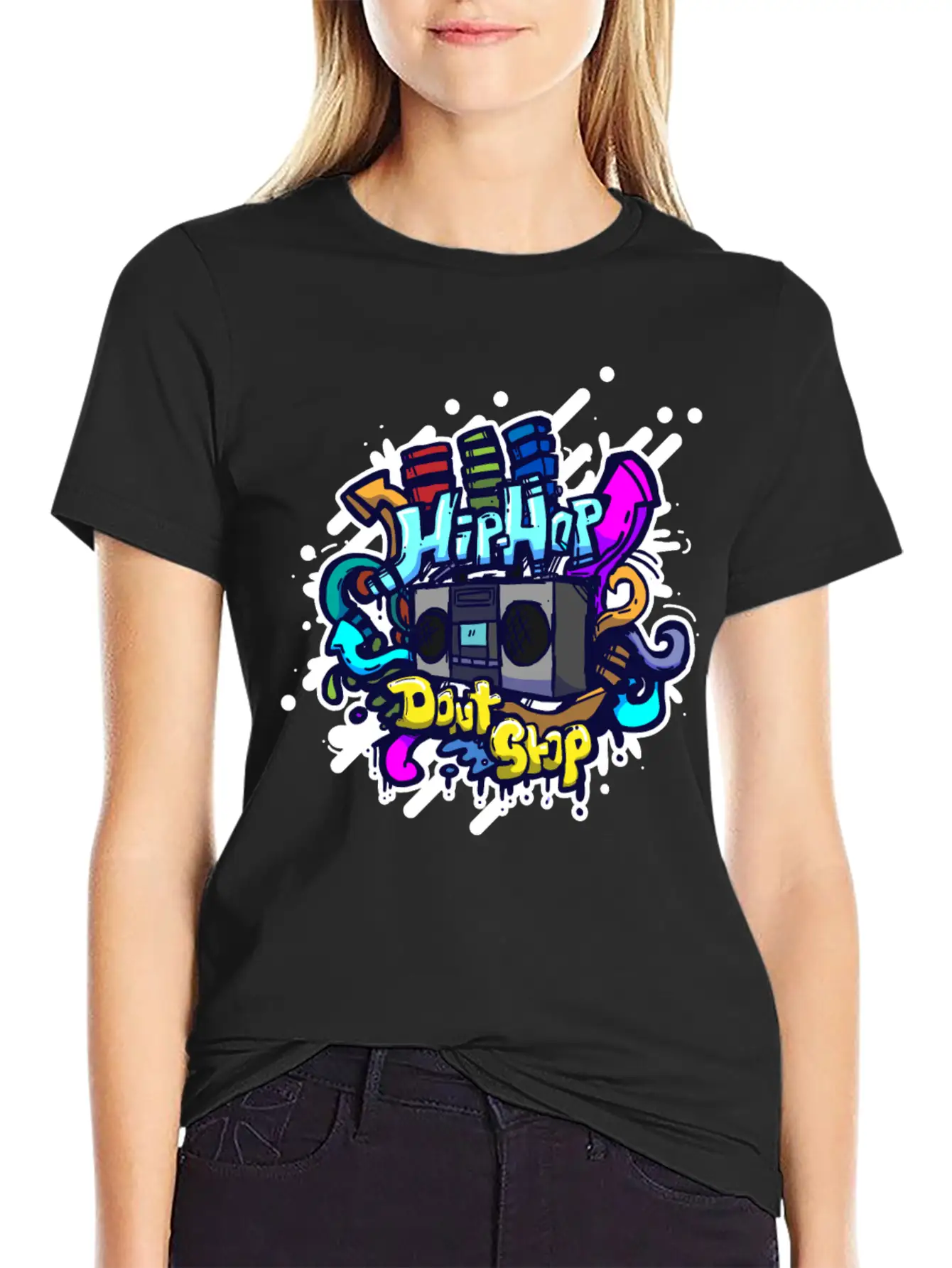 Hip Hop Classic Ghettoblaster Graffiti Timeless Short Sleeve Tee – Comfy And Minimalist Design