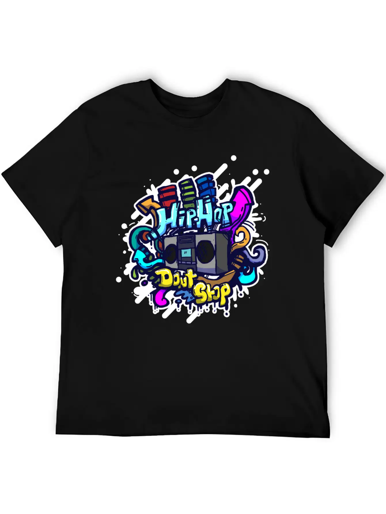 Hip Hop Classic Ghettoblaster Graffiti Timeless Short Sleeve Tee – Comfy And Minimalist Design