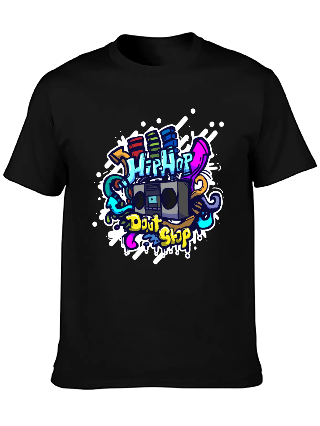 Hip Hop Classic Ghettoblaster Graffiti Timeless Short Sleeve Tee – Comfy And Minimalist Design