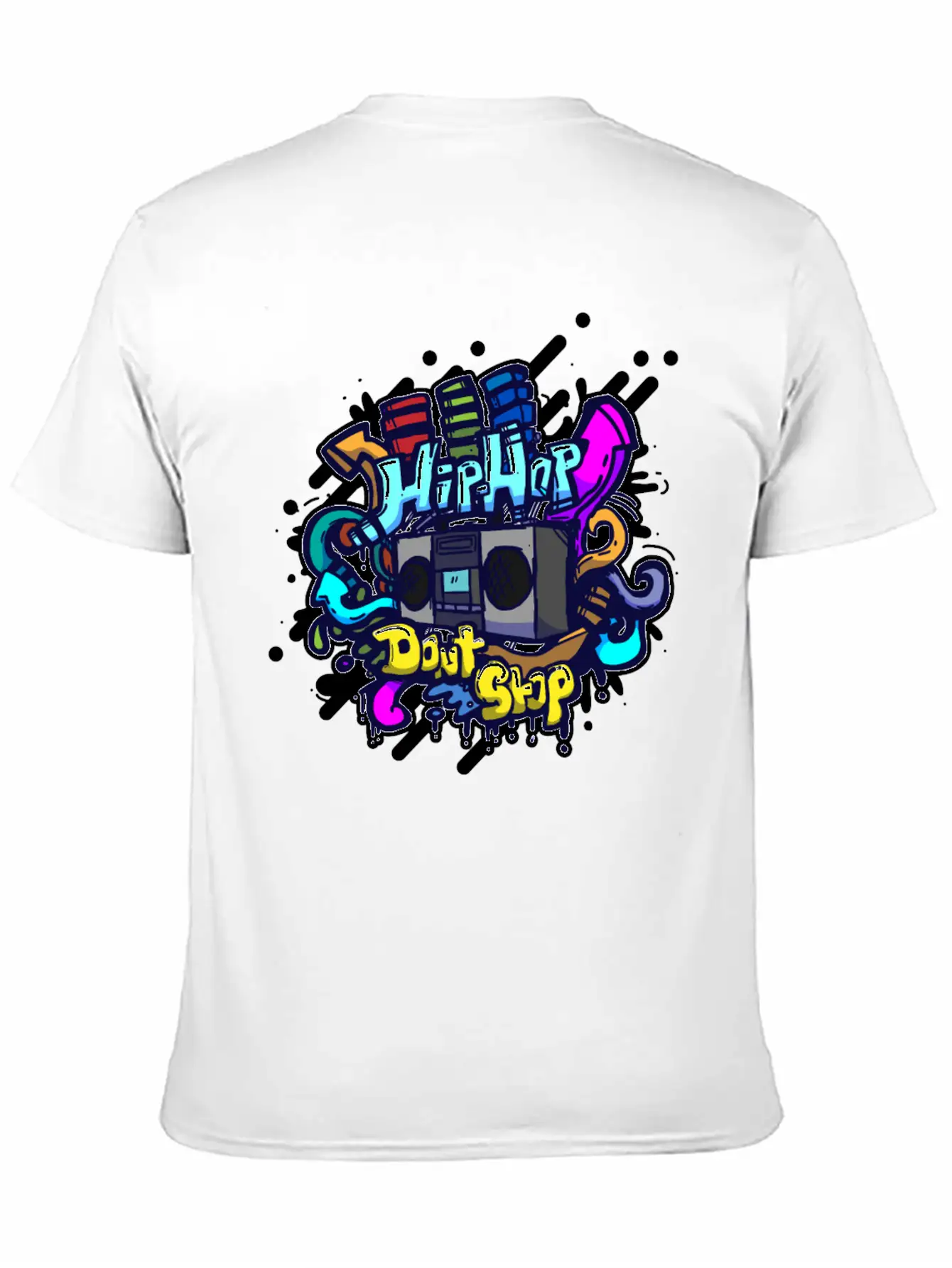 Hip Hop Classic Ghettoblaster Graffiti Timeless Short Sleeve Tee – Comfy And Minimalist Design