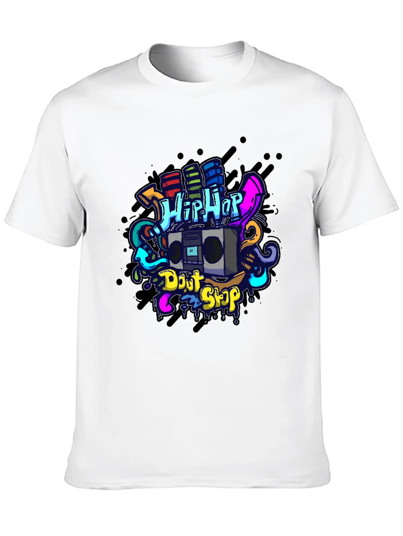 Hip Hop Classic Ghettoblaster Graffiti Timeless Short Sleeve Tee – Comfy And Minimalist Design