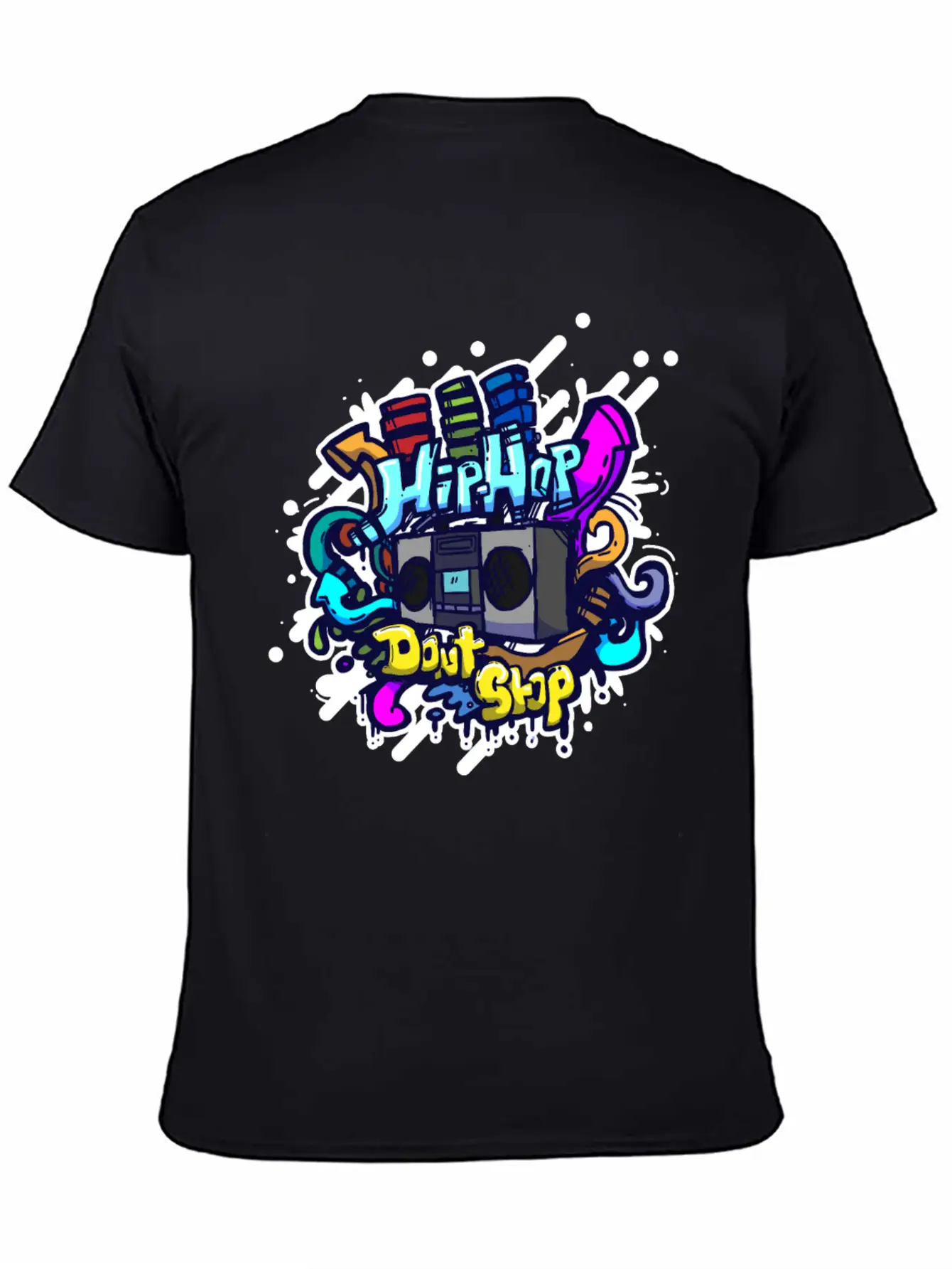 Hip Hop Classic Ghettoblaster Graffiti Timeless Short Sleeve Tee – Comfy And Minimalist Design