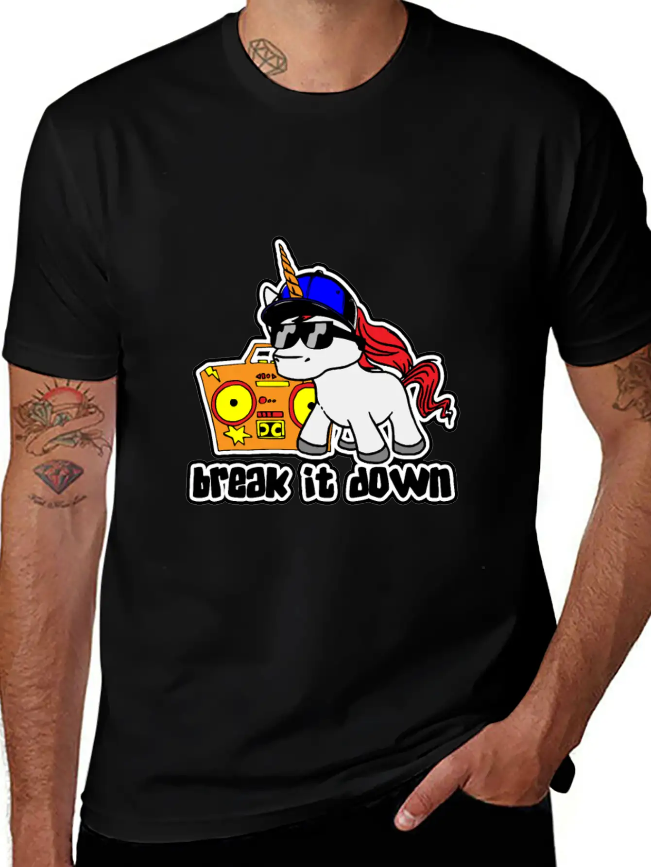 Hip Hop Unicorn Comfortable Minimalist Graphic Tee – Summer Style Essential