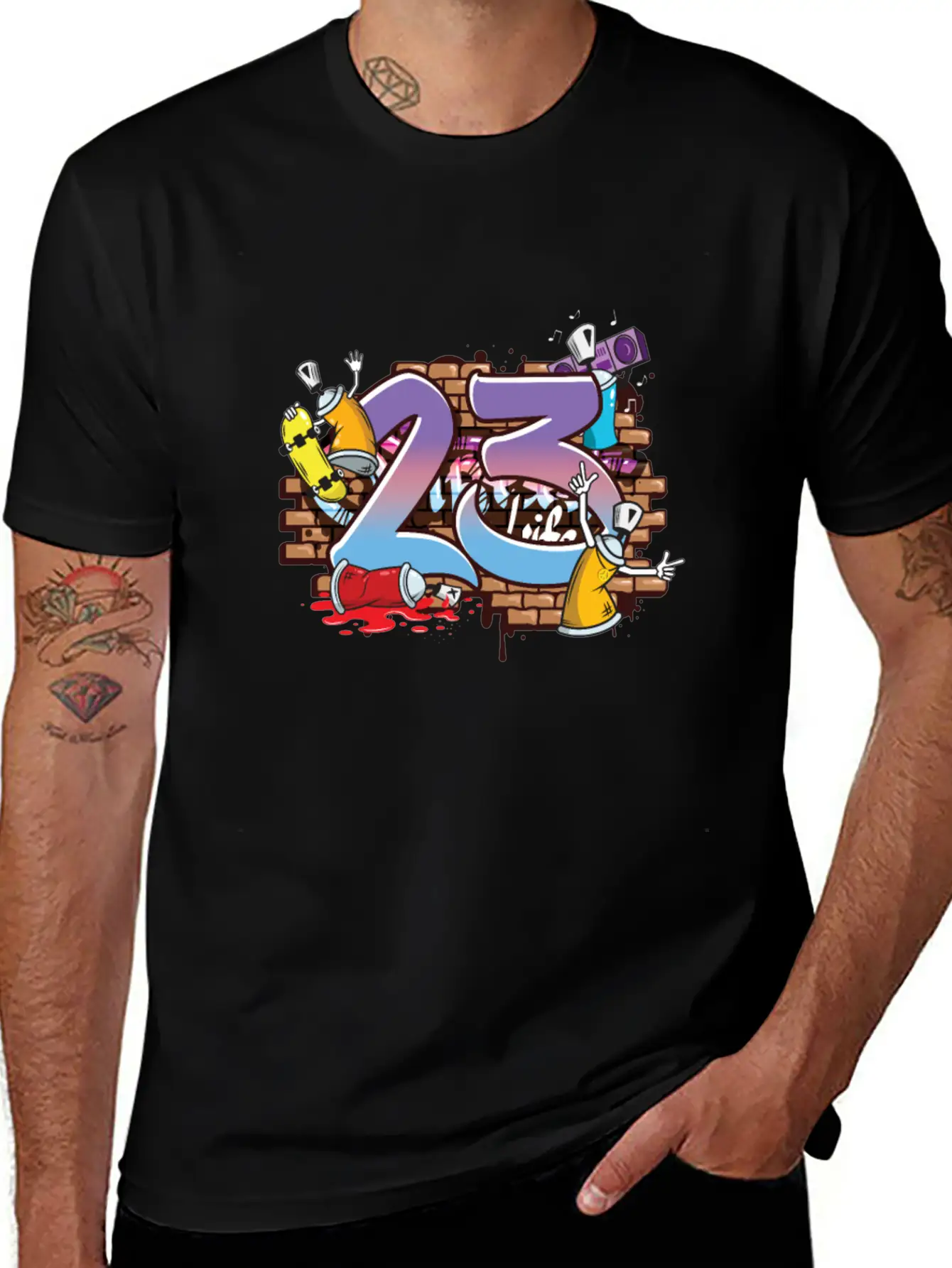 Hiphop Dancer Graffiti Artist Typography 23rd Timeless Short Sleeve Tee – Comfy And Minimalist Design
