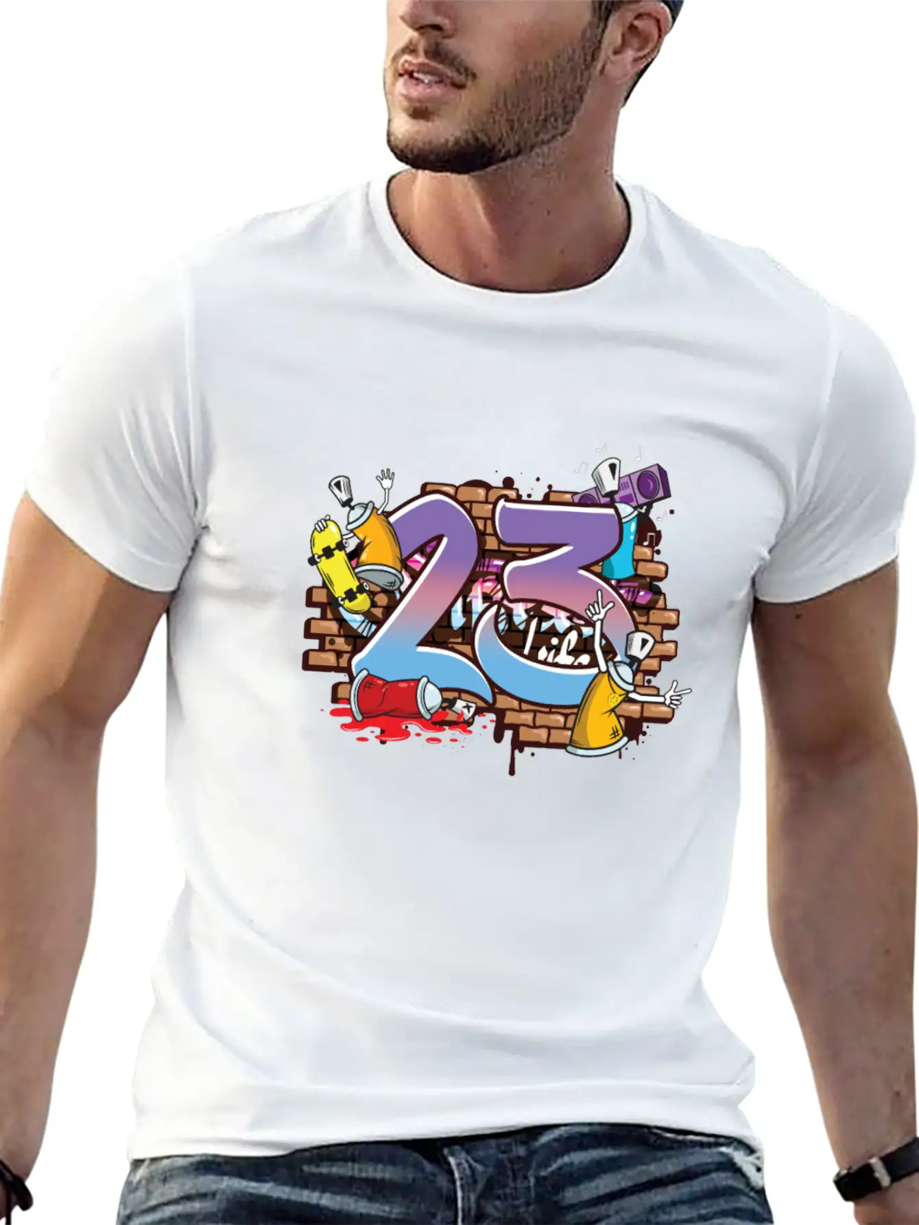 Hiphop Dancer Graffiti Artist Typography 23rd Timeless Short Sleeve Tee – Comfy And Minimalist Design