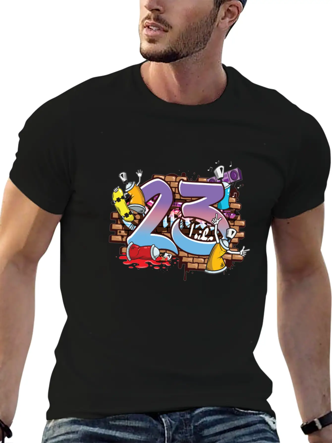 Hiphop Dancer Graffiti Artist Typography 23rd Timeless Short Sleeve Tee – Comfy And Minimalist Design