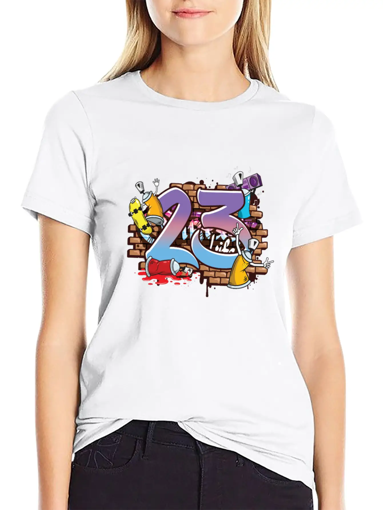 Hiphop Dancer Graffiti Artist Typography 23rd Timeless Short Sleeve Tee – Comfy And Minimalist Design