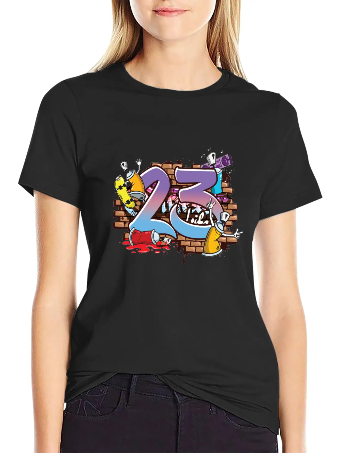 Hiphop Dancer Graffiti Artist Typography 23rd Timeless Short Sleeve Tee – Comfy And Minimalist Design