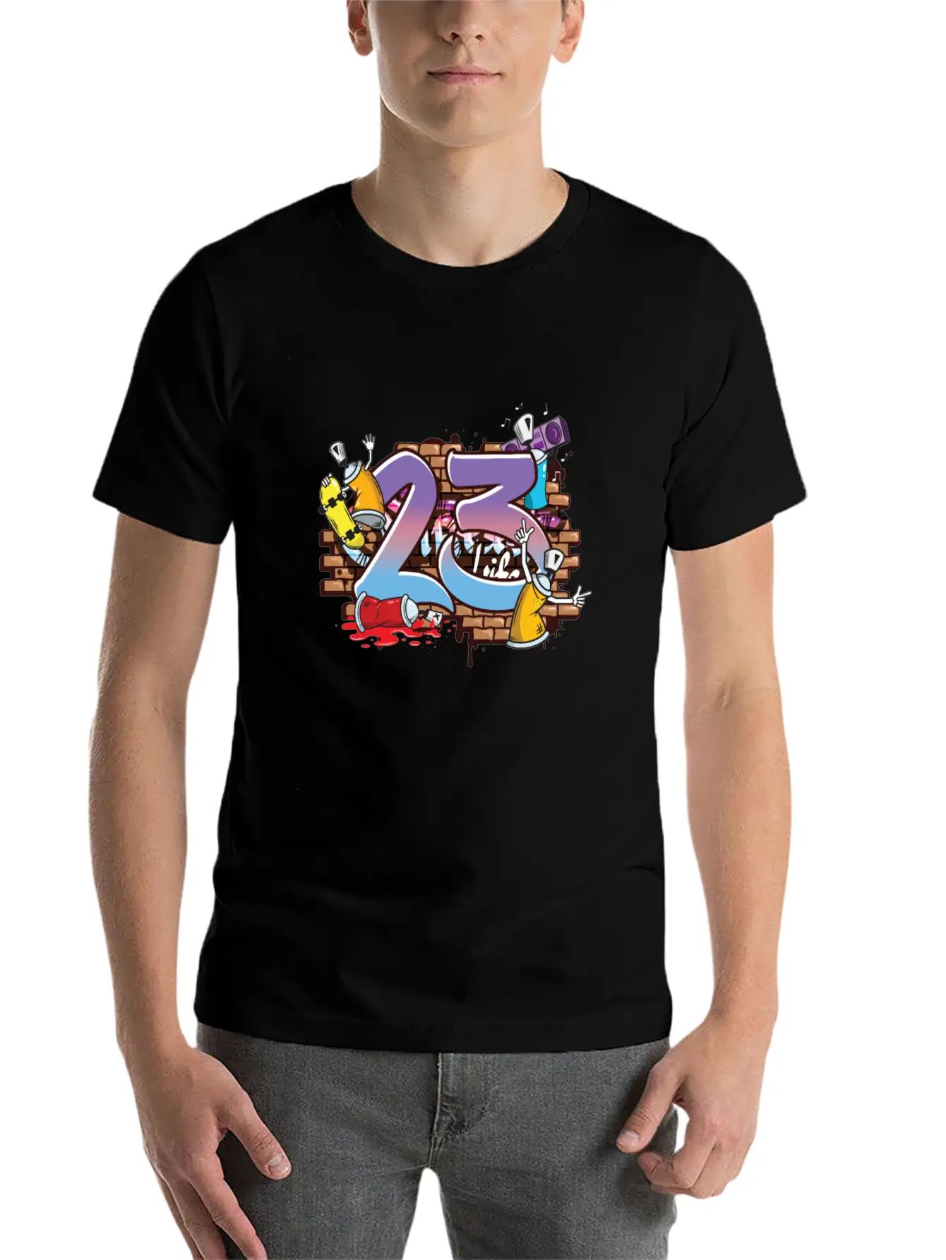Hiphop Dancer Graffiti Artist Typography 23rd Timeless Short Sleeve Tee – Comfy And Minimalist Design
