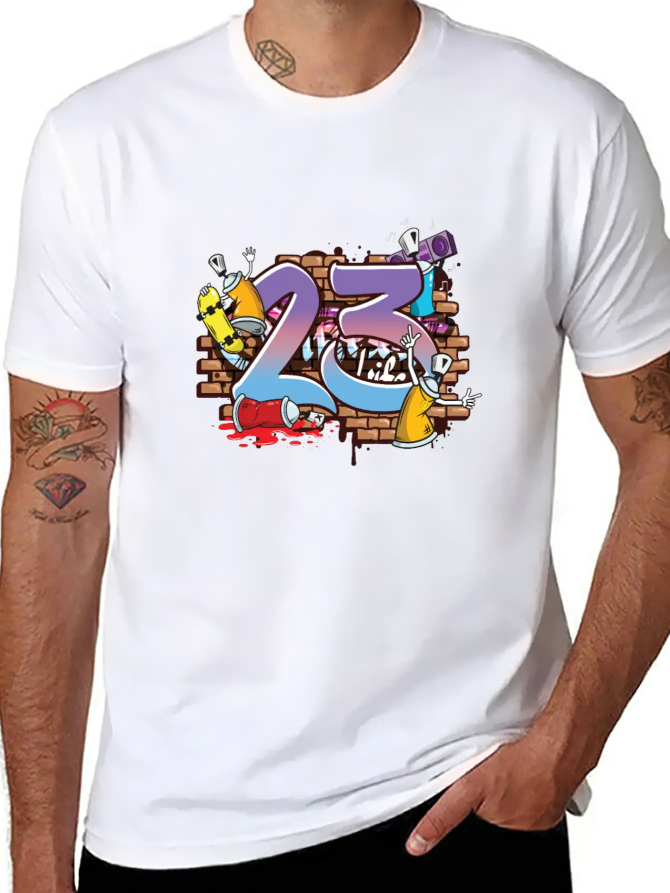 Hiphop Dancer Graffiti Artist Typography 23rd Timeless Short Sleeve Tee – Comfy And Minimalist Design