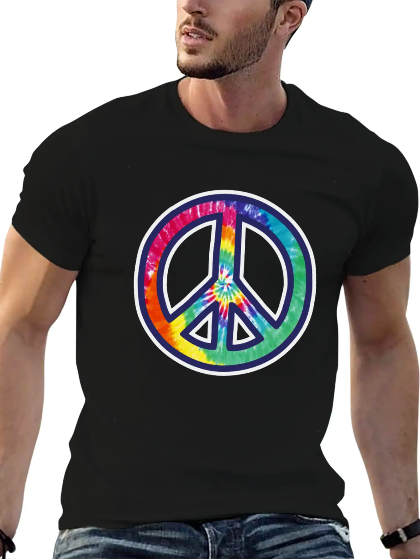Hippie Tie Dye Peace Sign Colorful Reggae Music Comfortable Minimalist Graphic Tee – Summer Style Essential
