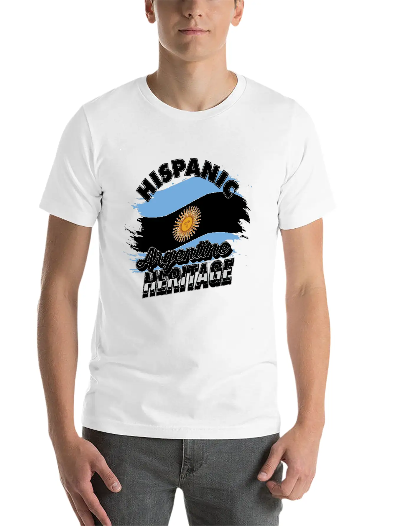 Hispanic Argentine Heritage - Celebrate Your Unisex Short Sleeve Soft Cotton T-Shirt – Casual Everyday Wear