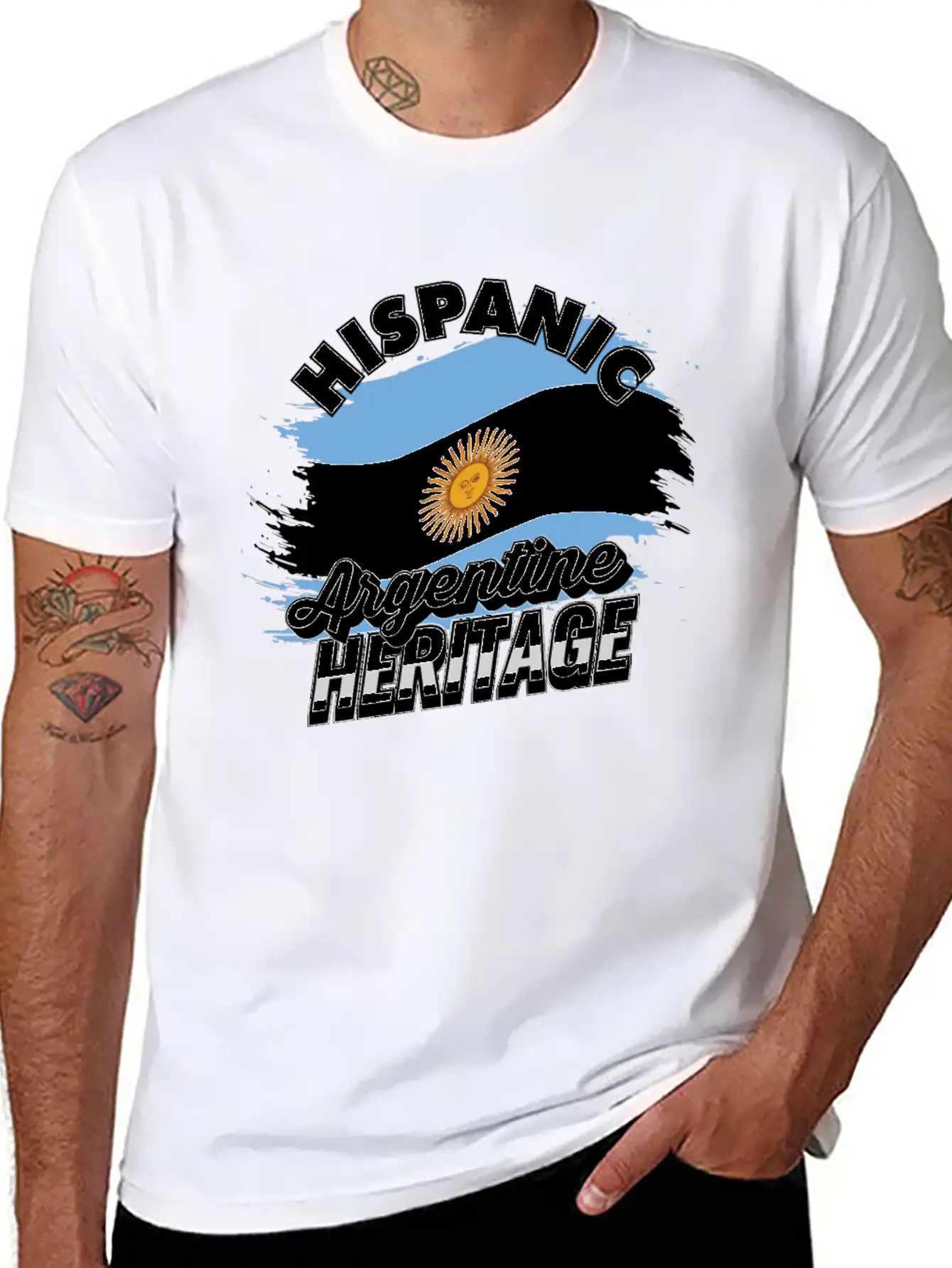 Hispanic Argentine Heritage - Celebrate Your Unisex Short Sleeve Soft Cotton T-Shirt – Casual Everyday Wear