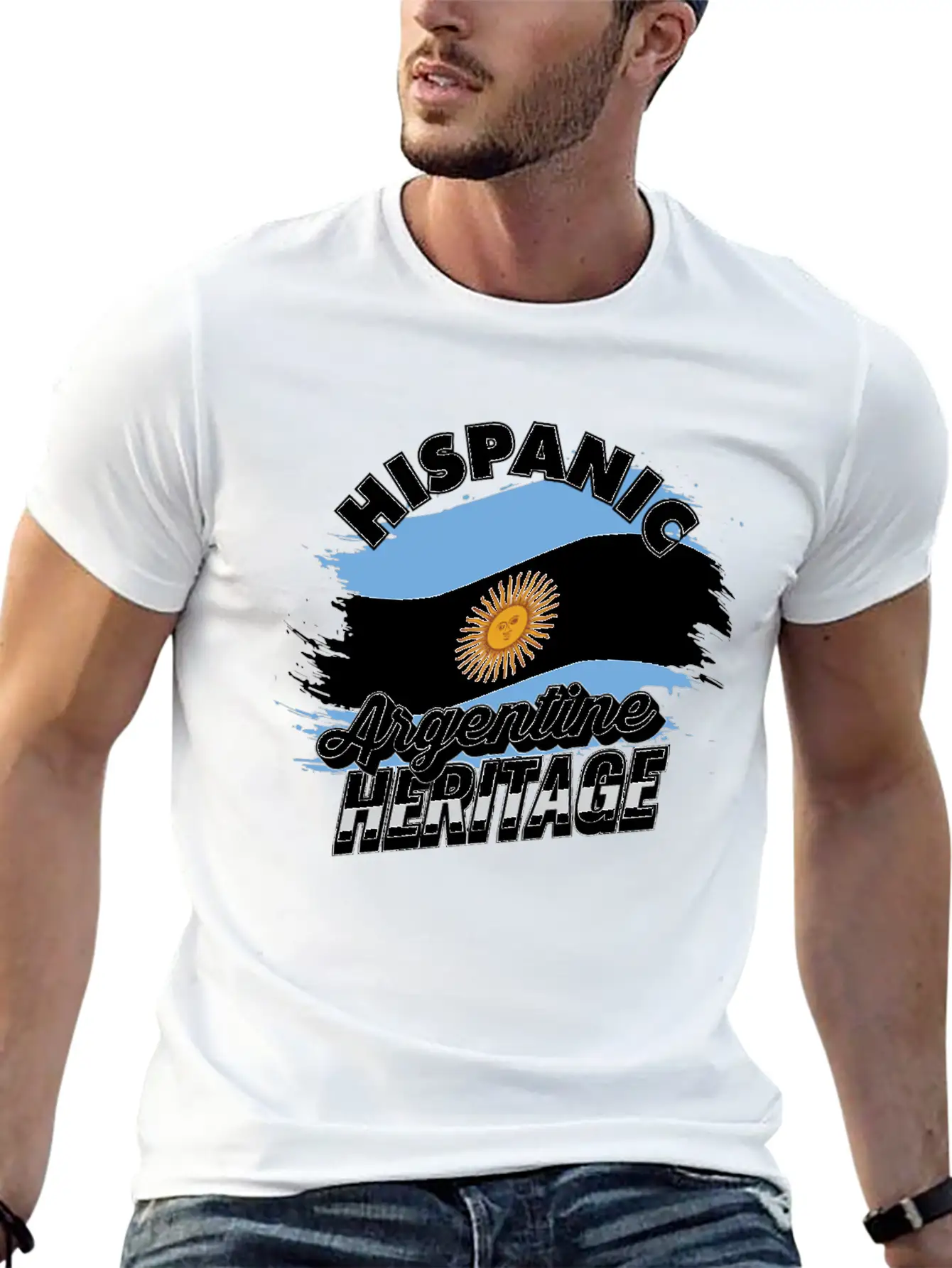 Hispanic Argentine Heritage - Celebrate Your Unisex Short Sleeve Soft Cotton T-Shirt – Casual Everyday Wear