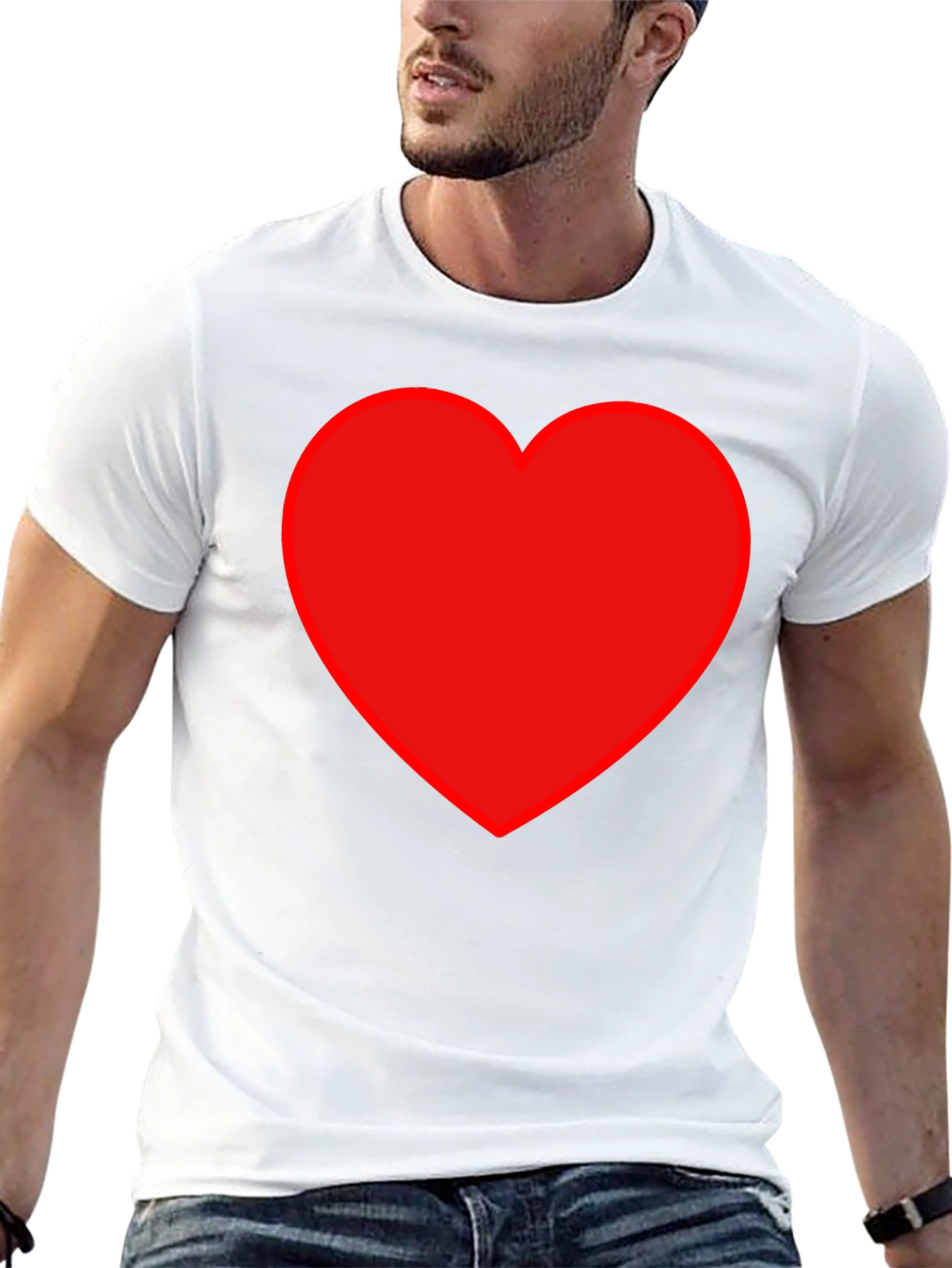 Red Heart Graphic Black T-Shirt